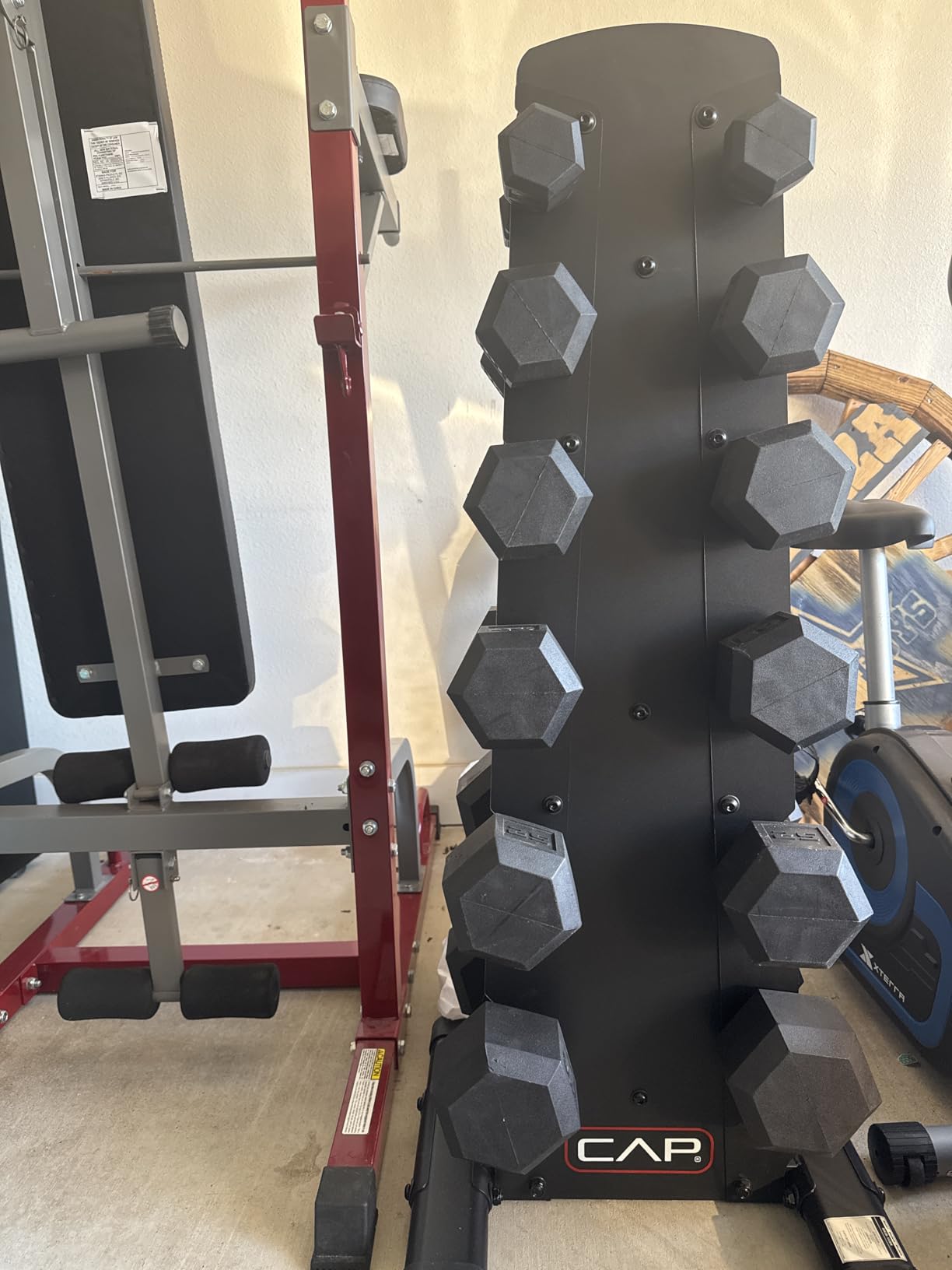CAP Rubber Coated Hex Dumbbell Set with Storage Rack | 100–210 lb Options, Space-Saving Vertical Compact Storage for Home Gym Strength Training customer photo 2