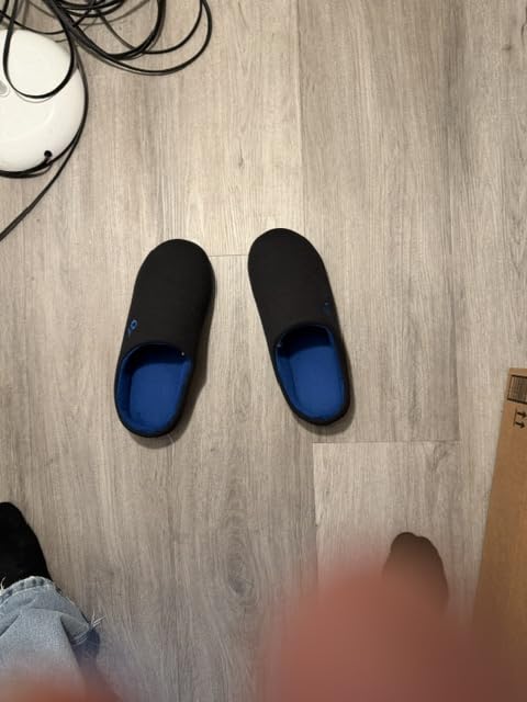 VeraCosy Men's Two-Tone House Slippers Memory Foam Indoor Rubber Sole customer photo 2