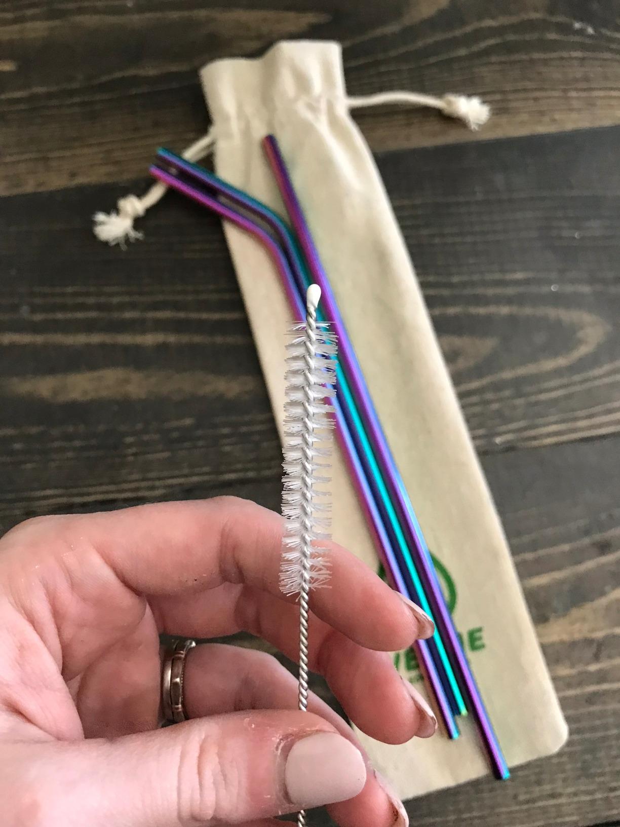 VEHHE Metal Straws, Stainless Steel Reusable Straws Set (2 Straight|2 Bent) customer photo 2