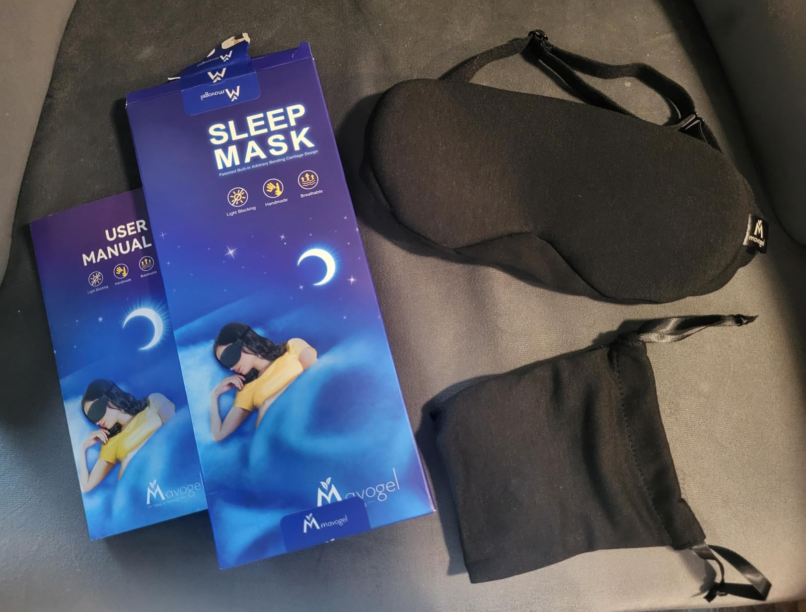 Mavogel Cotton Sleep Eye Mask, Light Blocking with Adjustable Nose Bridge customer photo 2