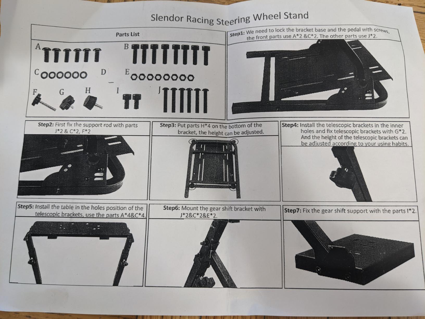 Slendor Racing Wheel Stand for Logitech G29/G920/G25/G27 customer photo 1