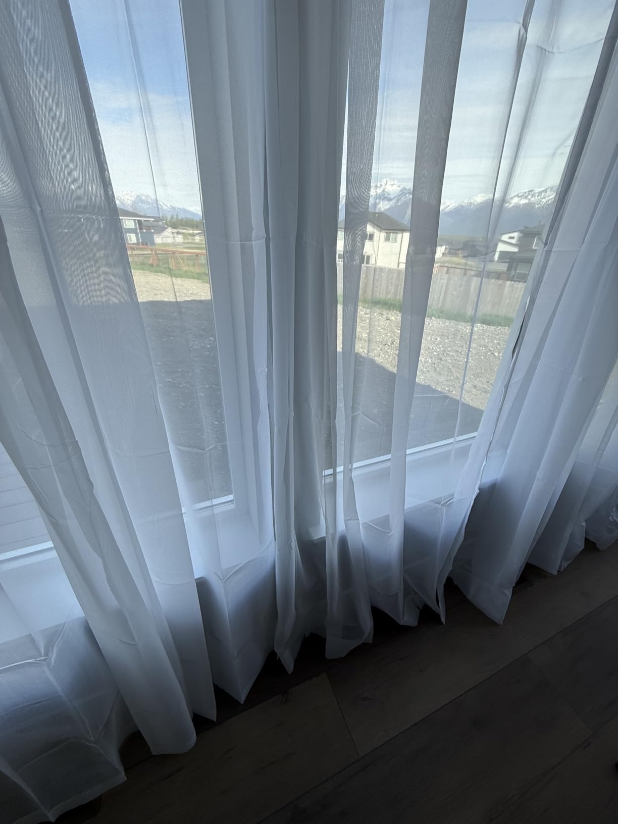MIULEE 2 Panels White Sheer Curtains for Living Room 54 X 84 Inches customer photo 1