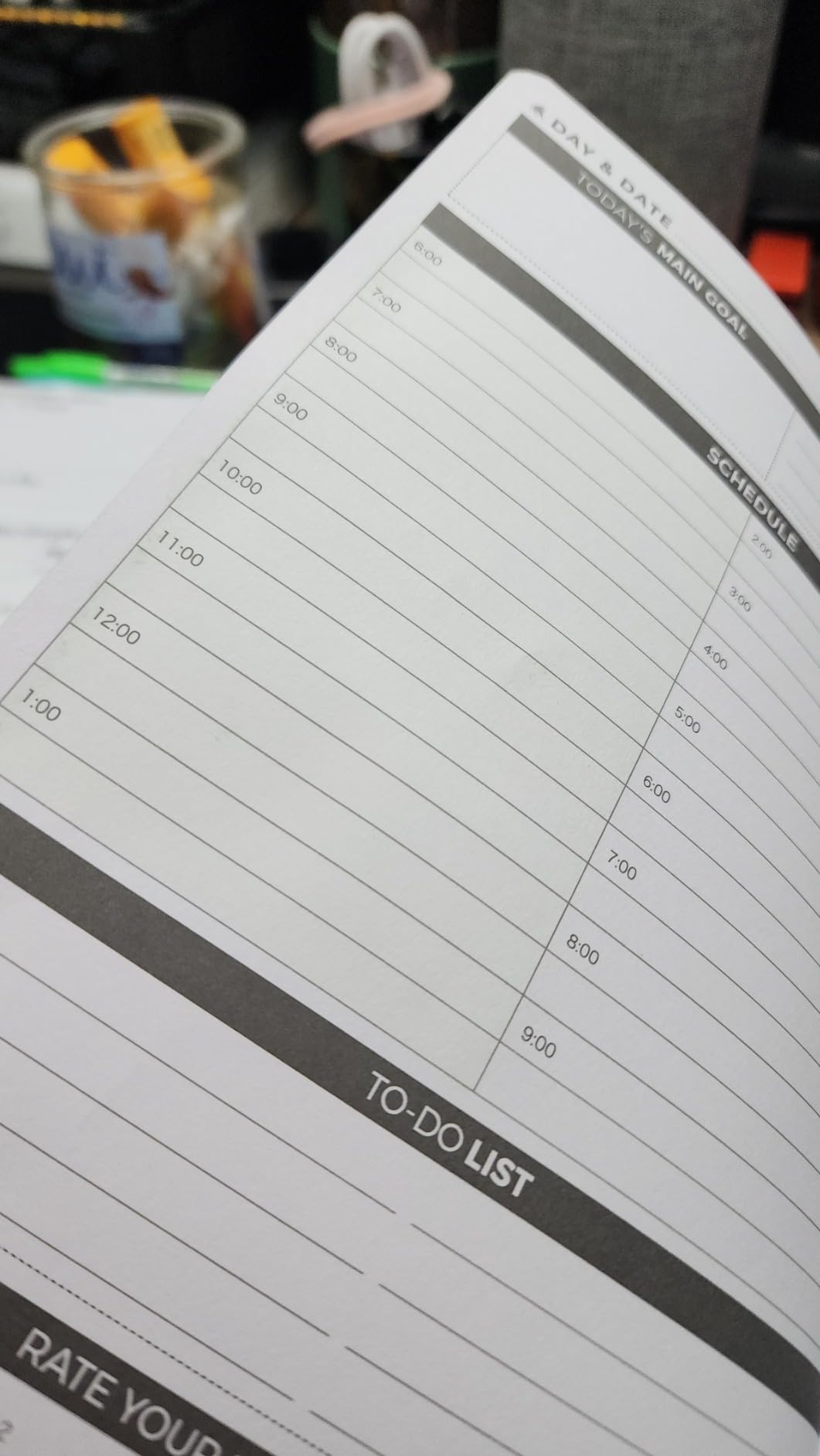 Clever Fox Daily Planner, Undated Professional & College Day, Black customer photo 1
