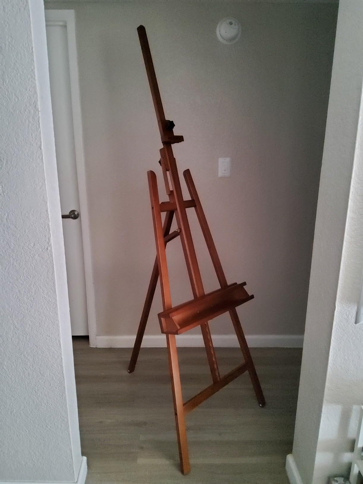 MEEDEN Large Painters Easel Adjustable Solid Beech Wood Artist Easel, Studio Easel for Adults with Brush Holder, Holds Canvas up to 48