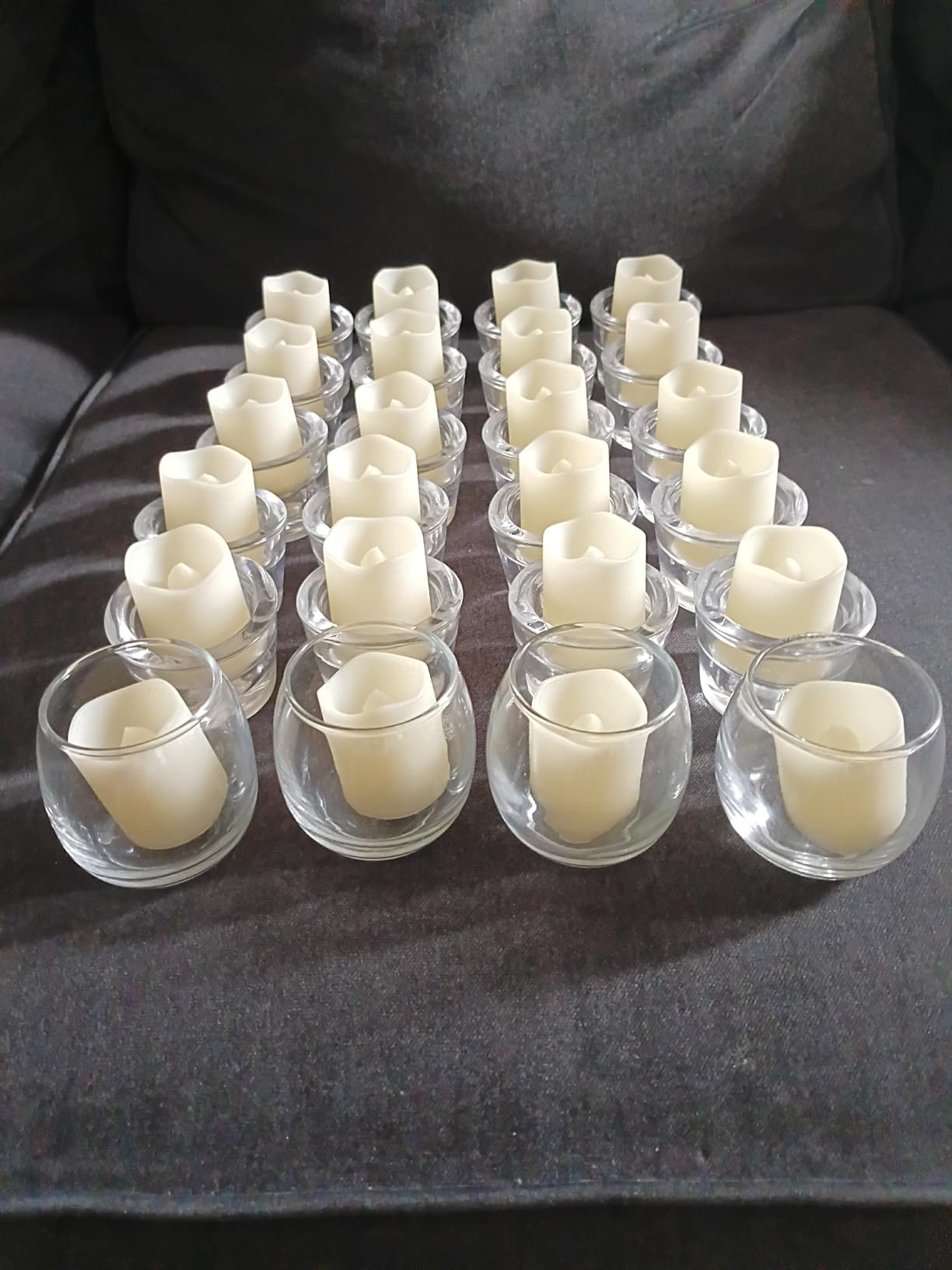 SHYMERY Flameless Votive Candles,Flameless Flickering Electric Fake Candle,24 Pack 200+Hour Battery Operated LED Tea Lights in Warm White for Wedding, Table, Halloween,Christmas Decorations 1.5