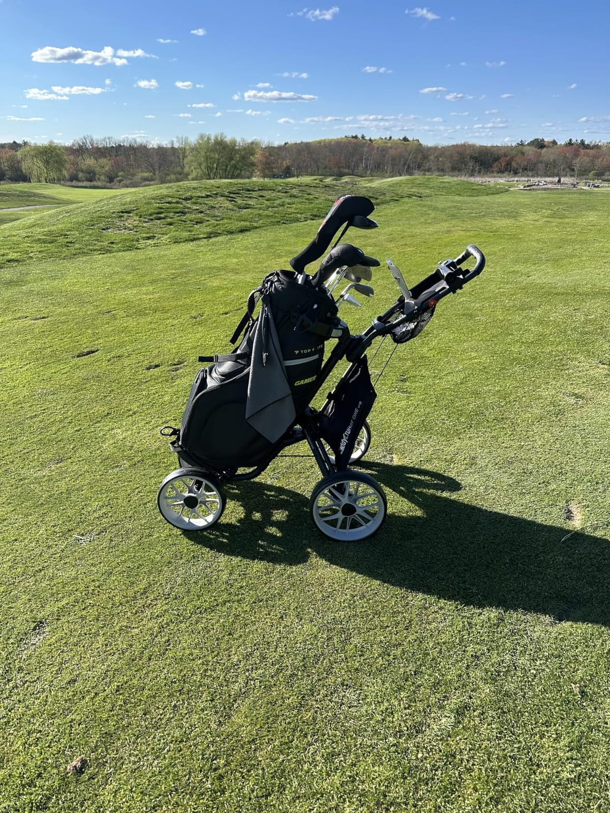 CaddyTek 4 Wheel Golf Push Cart - Caddycruiser One Version 8 1-Click Folding Trolley customer photo 1