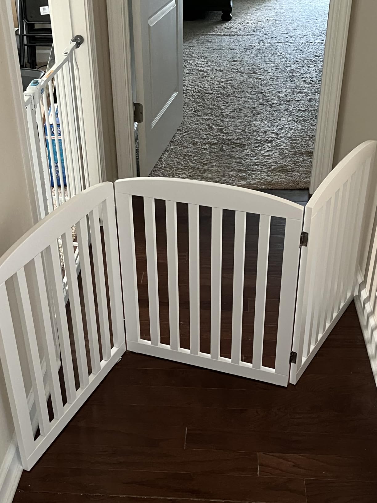 PAWLAND Wooden Freestanding Foldable Pet Gate for Dog,24