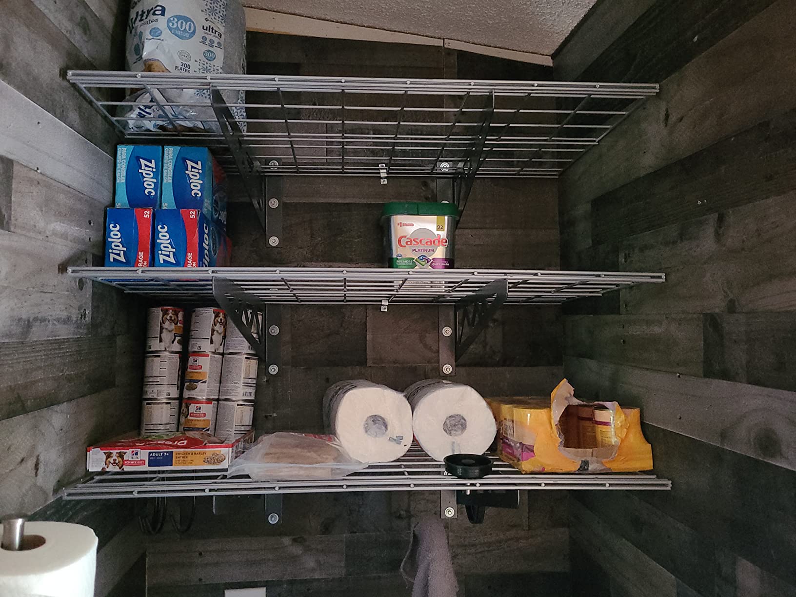 SafeRacks Steel Garage Wall Shelves 2-Pk w/Hooks, 500lb, Hammertone (18x36) customer photo 2