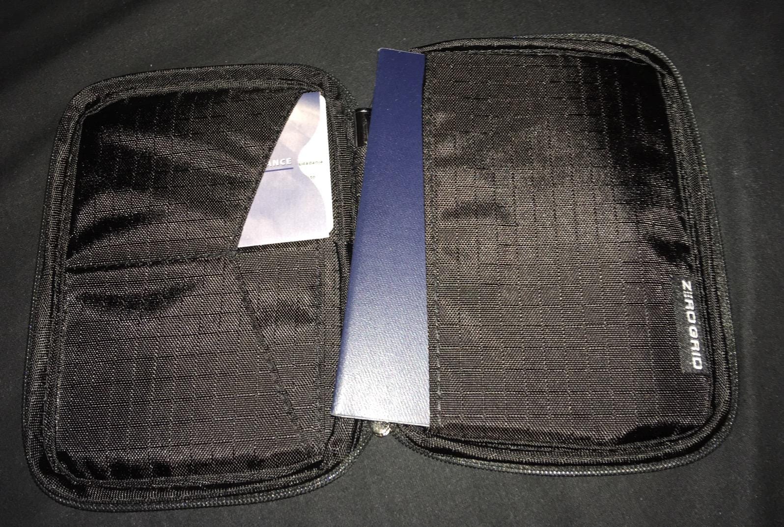 Zero Grid RFID Passport Holder for Passports & Cards, Zippered, Grey customer photo 2