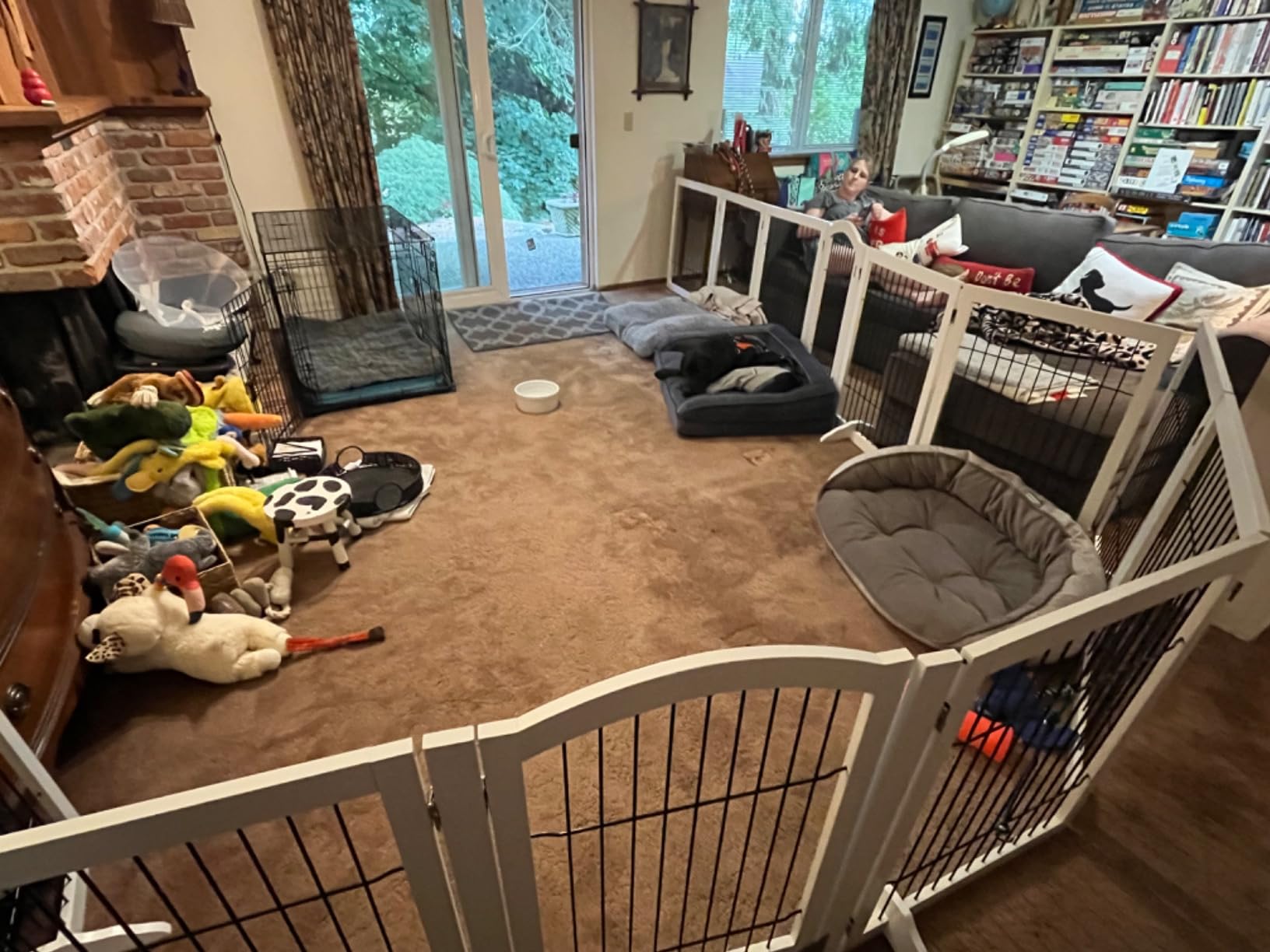 unipaws 36”H Free Standing Pet Gate for Dog, Tall Wooden Dog Gate, 60” Wide customer photo 2