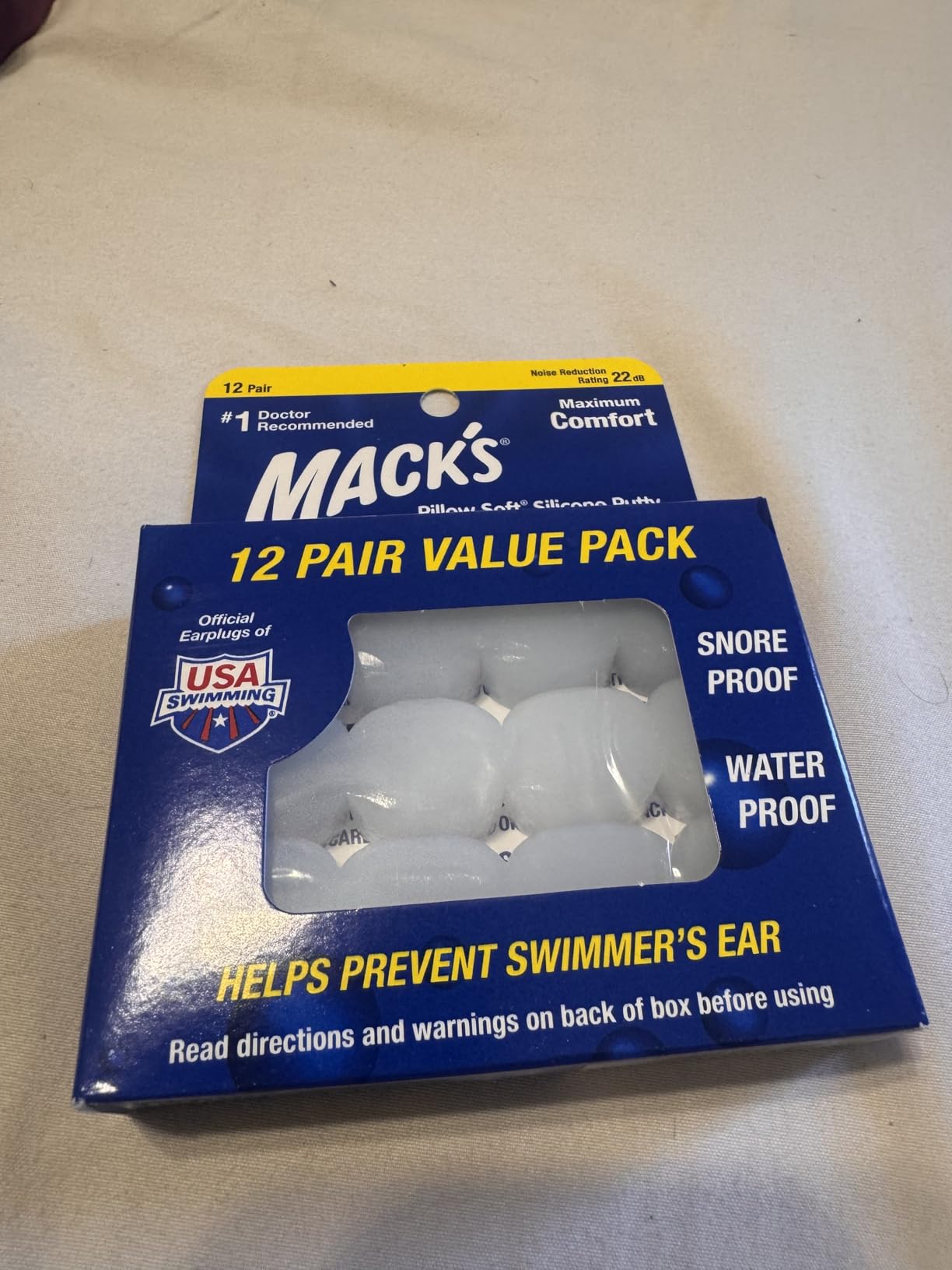 Mack's Pillow Soft Silicone Earplugs, 12 Pair – The Original Moldable Silicone Putty Ear Plugs for Sleeping, Snoring, Swimming, Travel, Concerts and Studying | Made in USA customer photo 2