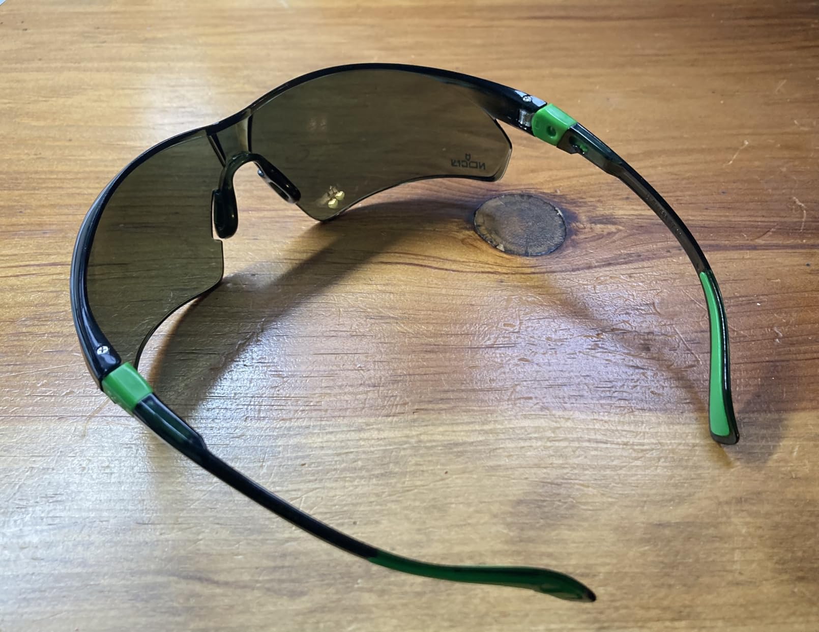 NoCry Safety Sunglasses with Green Tinted Wraparound Lenses; Tinted Safety Glasses for Men and Women with Adjustable Arms & No-Slip Grips; Work Glasses with UV 400 Protection; ANSI Z87.1 Rated customer photo 2