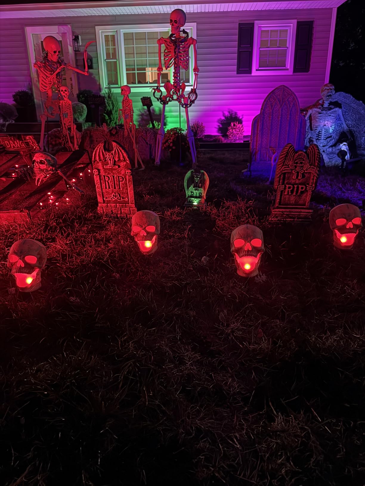JOYIN 17” Halloween Foam RIP Graveyard Tombstones (5 Pack), Halloween Tombstones Outdoor Decorations for Graves Decorations with 12 Metal Stakes for Cemetery Yard Lawn Party Decor customer photo 1