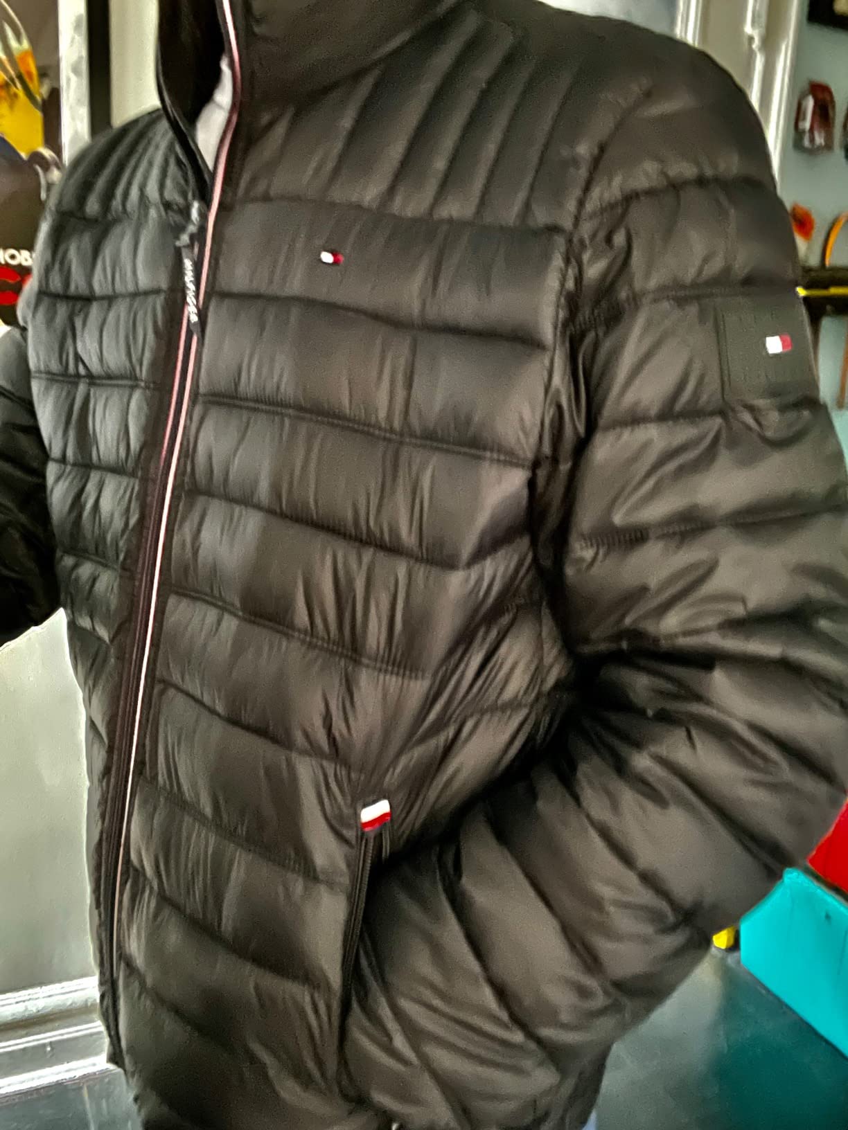 Tommy Hilfiger Mens Embroidered Logo Puffer Jacket customer photo 1