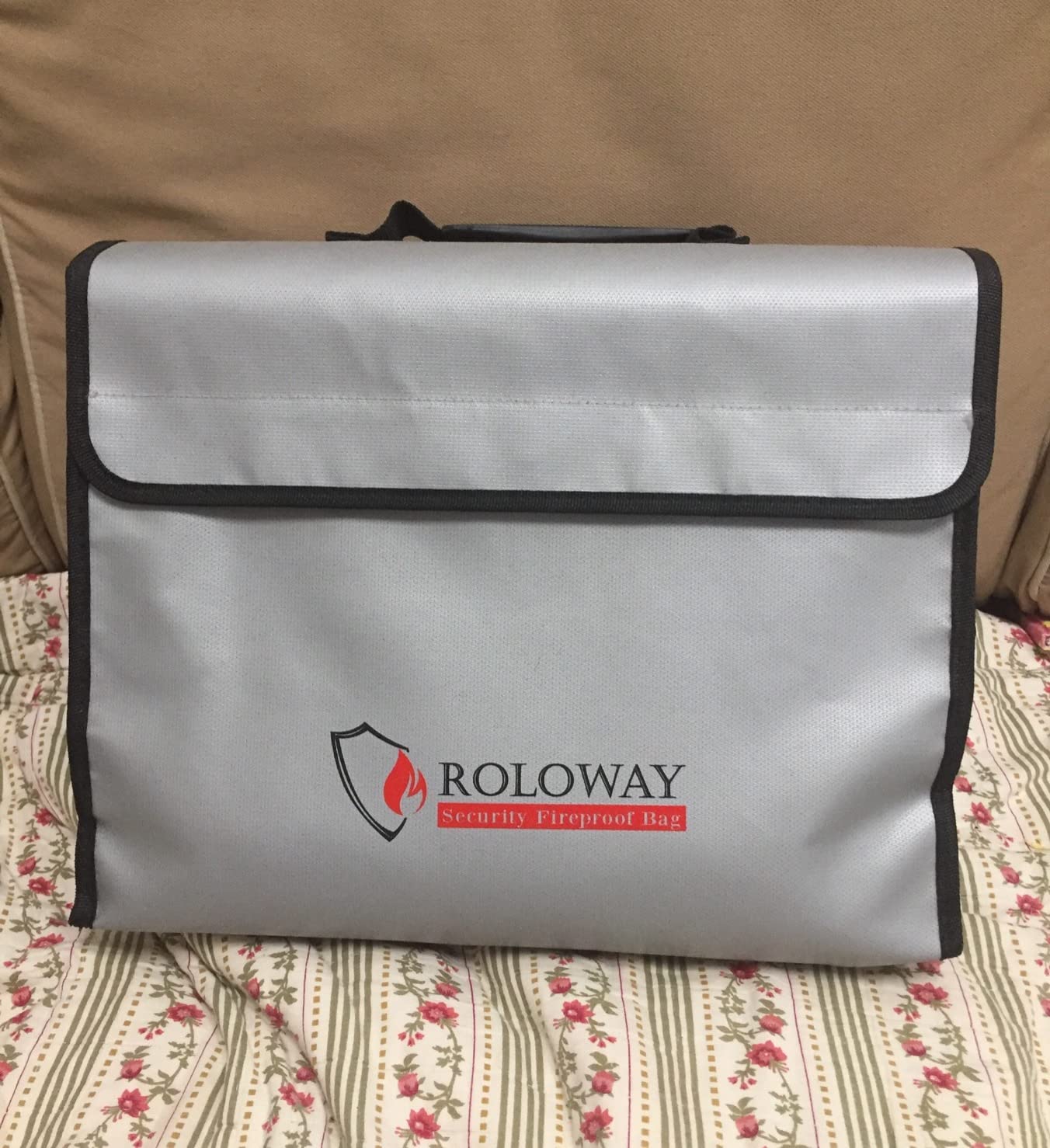 ROLOWAY Fireproof Document & Money Bags, Large Fireproof & Water Resistant Bag (15 x 12 x 5 inches), Fireproof Folder Safe Bag for Cash, Valuables & Passport, with Silicone Coating & Zipper Closure customer photo 1