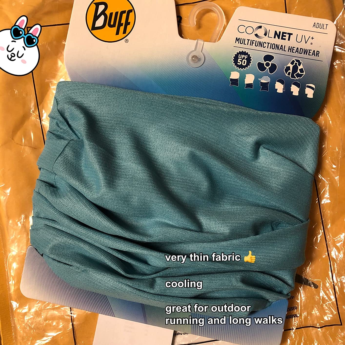 Buff CoolNet UV Neck Gaiter, UPF 50 Sun Protection, Breathable, Versatile, Quick Dry Face Mask, Solid Colors, Adult Size customer photo 1