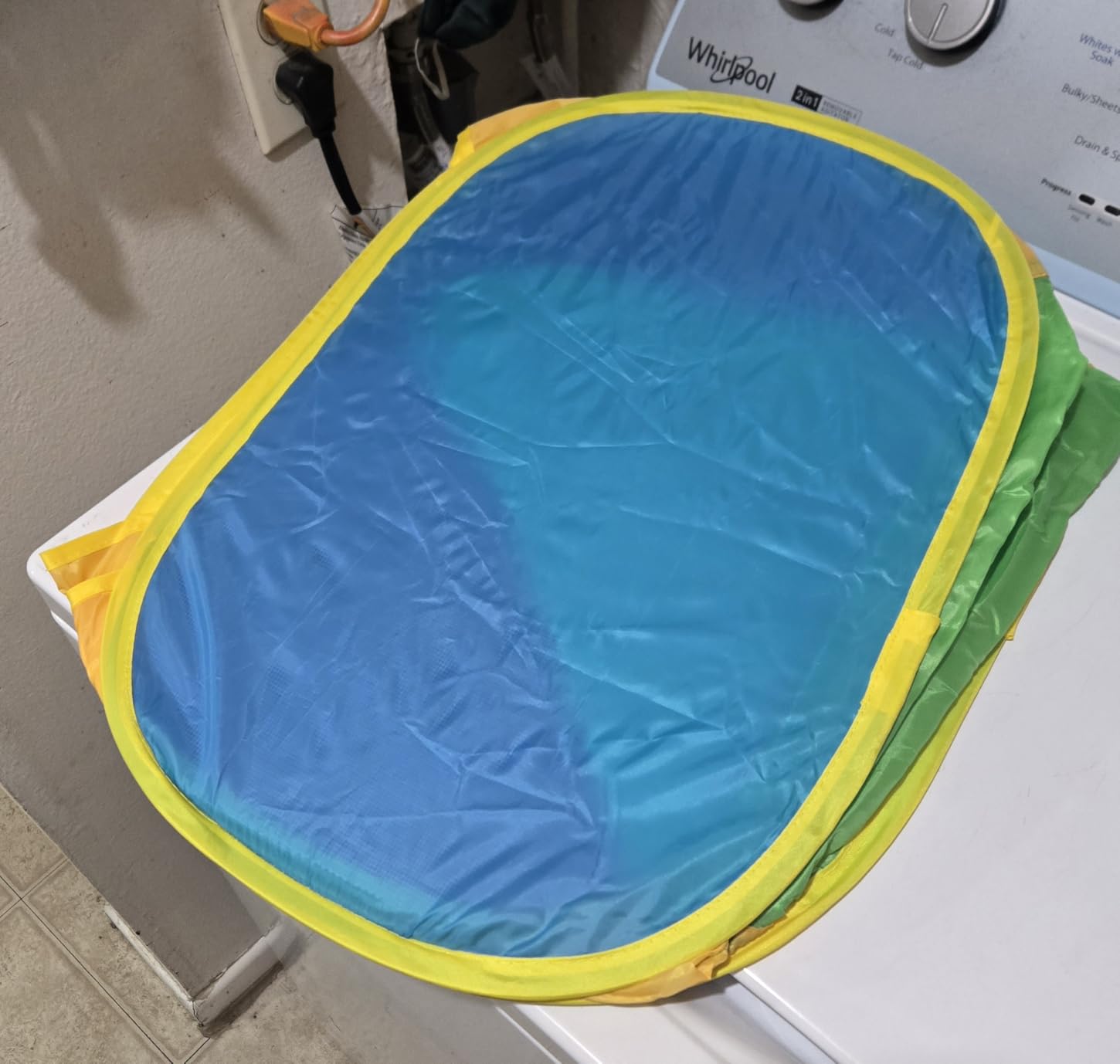 Eocolz Kids Ball Pit Large Pop Up Childrens Ball Pits Tent for Toddlers Playhouse Baby Crawl Playpen with Basketball Hoop and Zipper Storage Bag, 4 Ft/120CM, Balls Not Included (Blue Yellow Red) customer photo 2