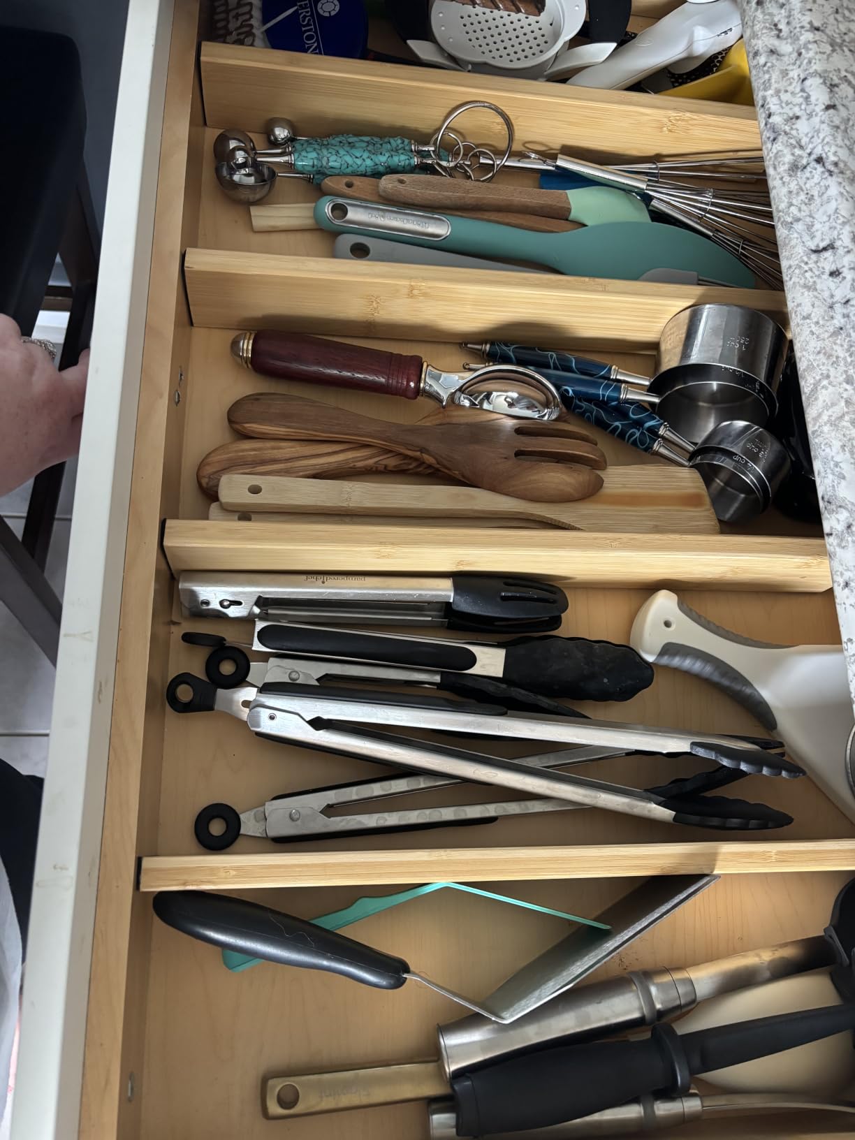 Utoplike 4 Pcs Bamboo Kitchen Drawer Dividers, Large Drawers Organizers customer photo 1