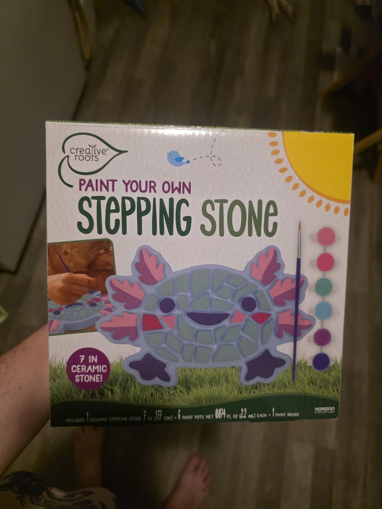 Creative Roots Mosaic Turtle DIY Stepping Stone Kit, Includes Ceramic Stone & 6 Vibrant Paints for Kids Ages 8+ customer photo 1