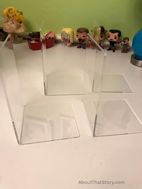 CY craft 4 Pieces Bookends,Clear Acrylic Bookends for Shelves,Heavy Duty Book Ends and Desktop Organizer,Book Stopper for Books/Movies/CDs,7.3x4.8x4.8 inch customer photo 2