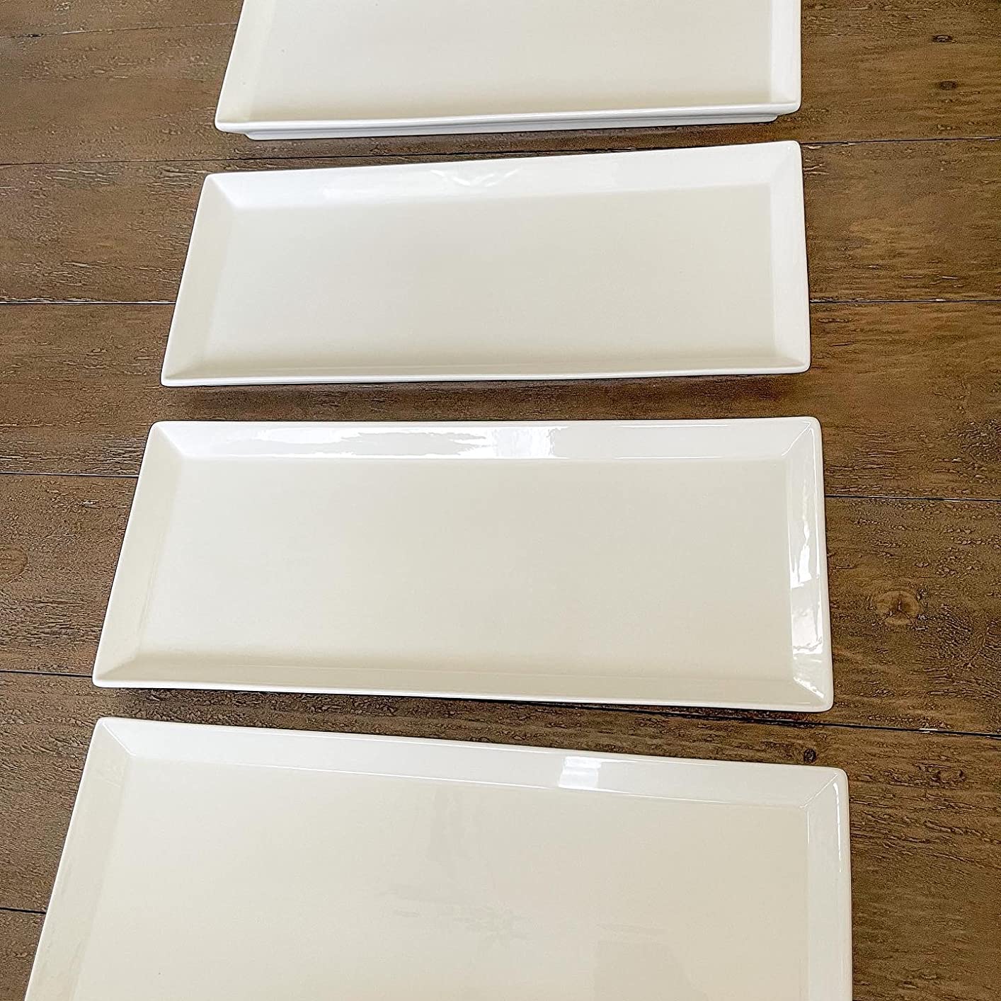 Sweese White Serving Platters, Porcelain Serving Trays for Parties, Large Rectangular Plates - 15.5 Inch, Set of 4 customer photo 2