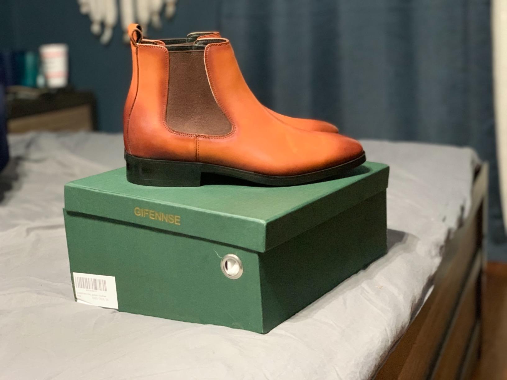 GIFENNSE Mens Chelsea Boots Leather Dress Boots for Men customer photo 1