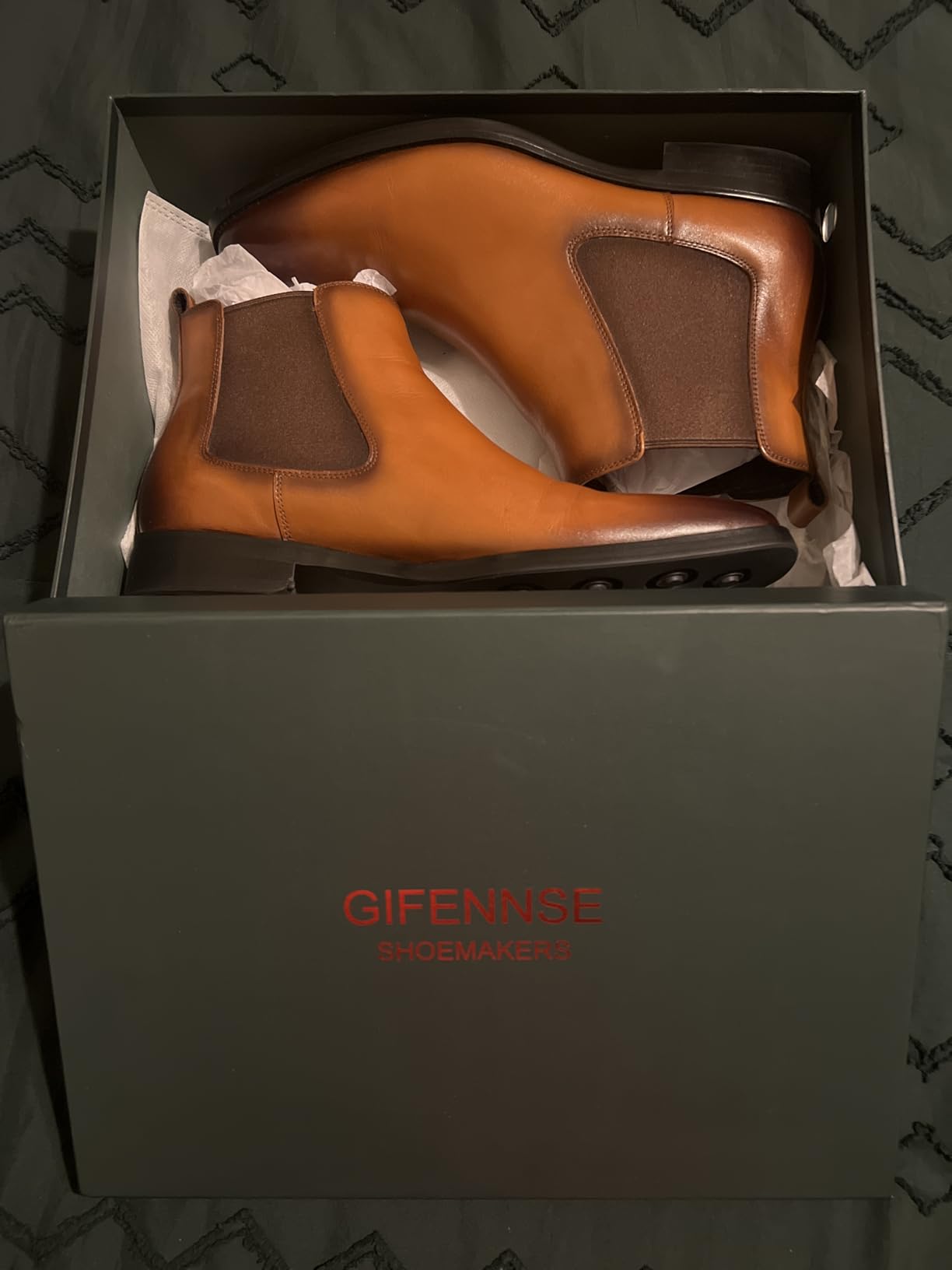 GIFENNSE Mens Chelsea Boots Leather Dress Boots for Men customer photo 2