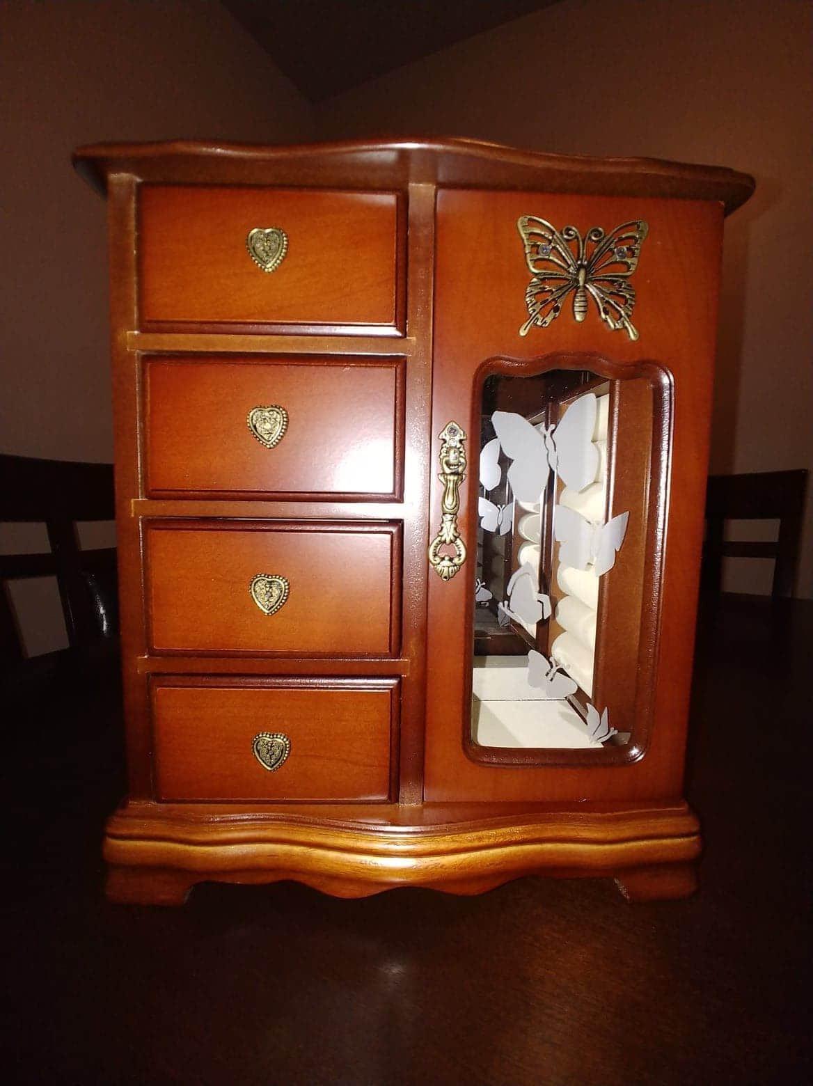 RR ROUND RICH DESIGN Solid Wood Jewelry Box for Women Brown customer photo 1