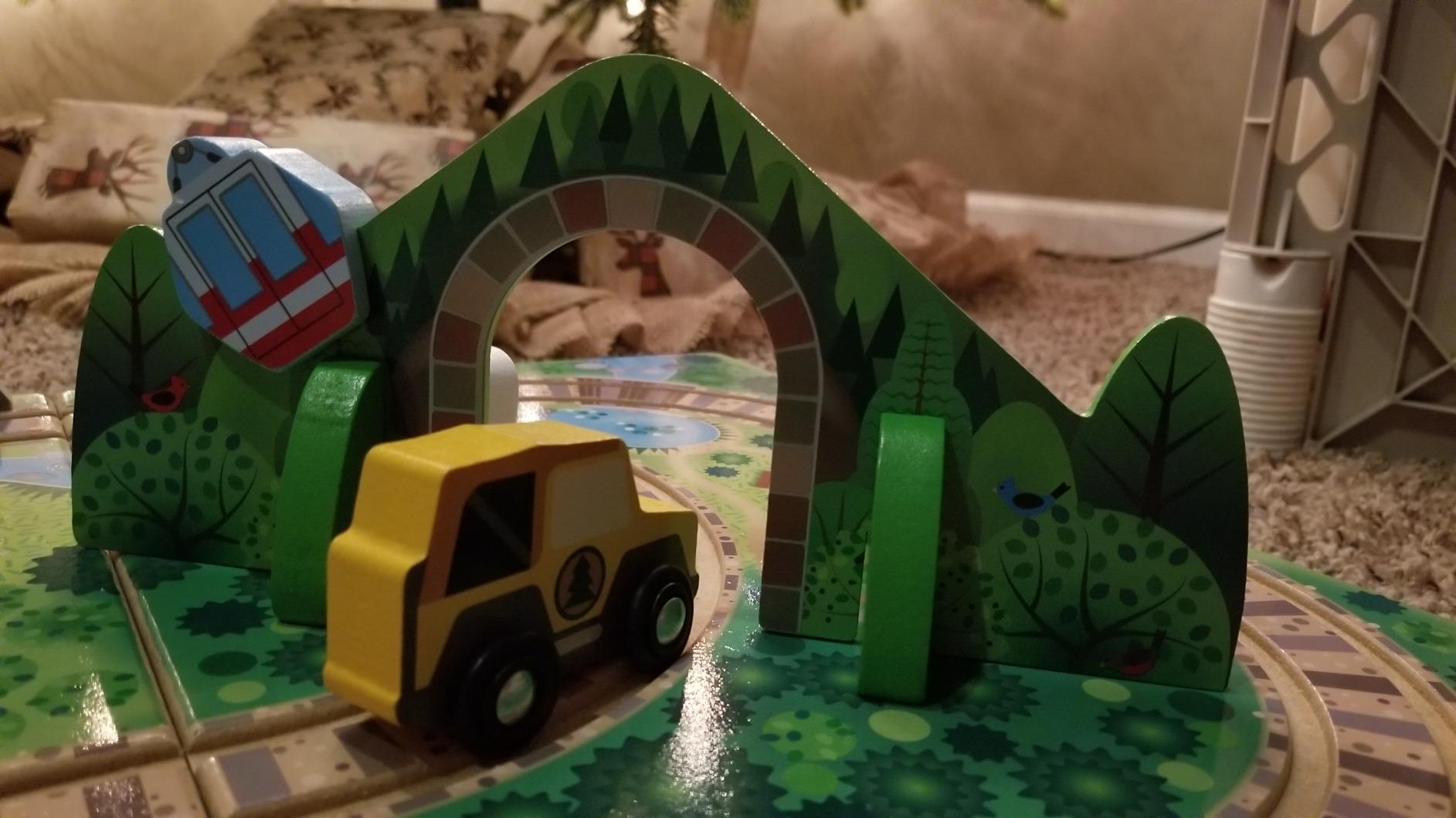 Melissa & Doug Take-Along Railroad Tabletop Playset with Wooden Train Toys, Animals & Scenery Play Pieces, Preschool Learning Toys for Girls & Boys 3+ - FSC Certified customer photo 2