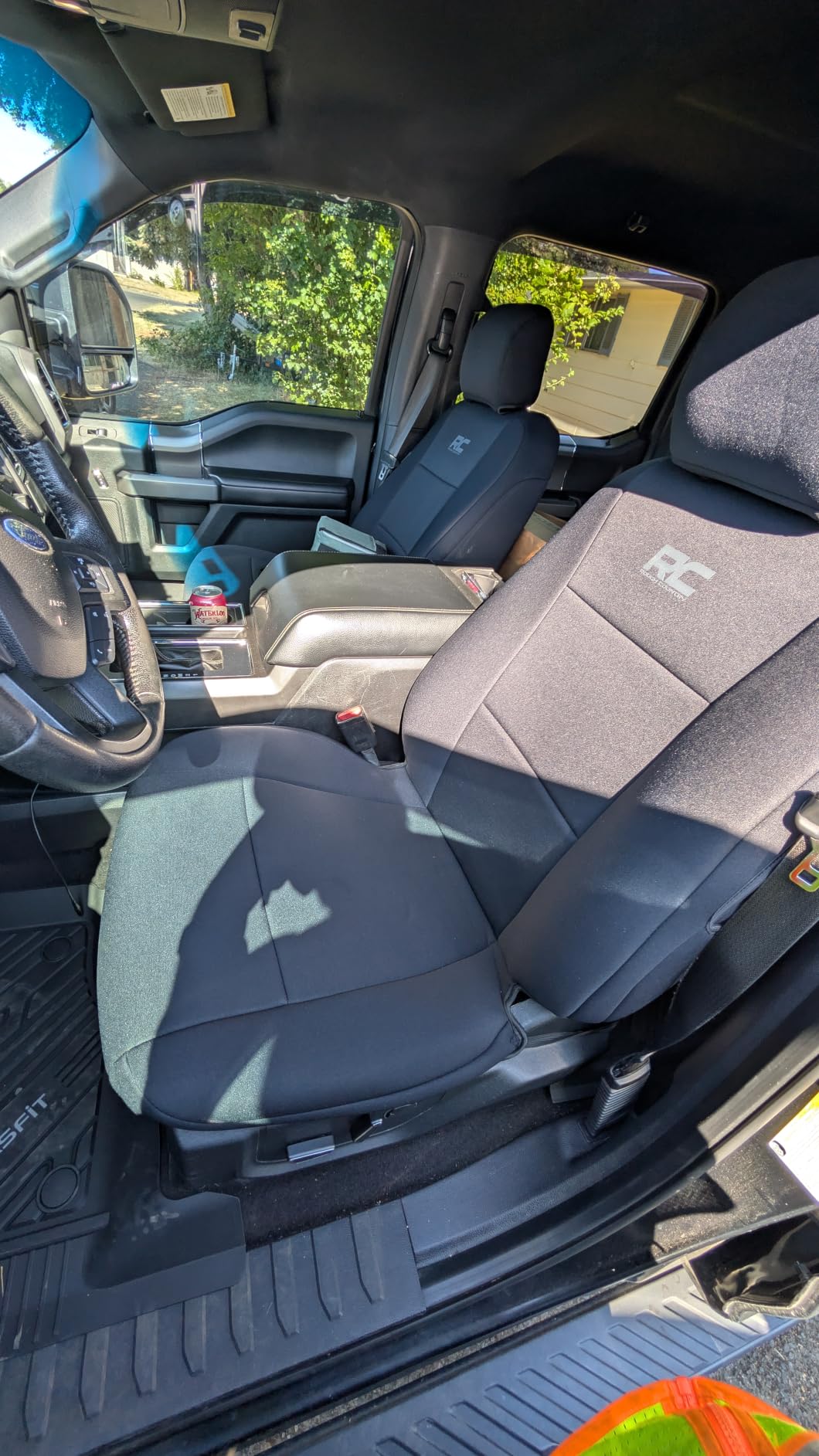 Rough Country Neoprene Seat Covers for 15-22 F-150 |17-22 Super Duty - 91016, Black, Front customer photo 2