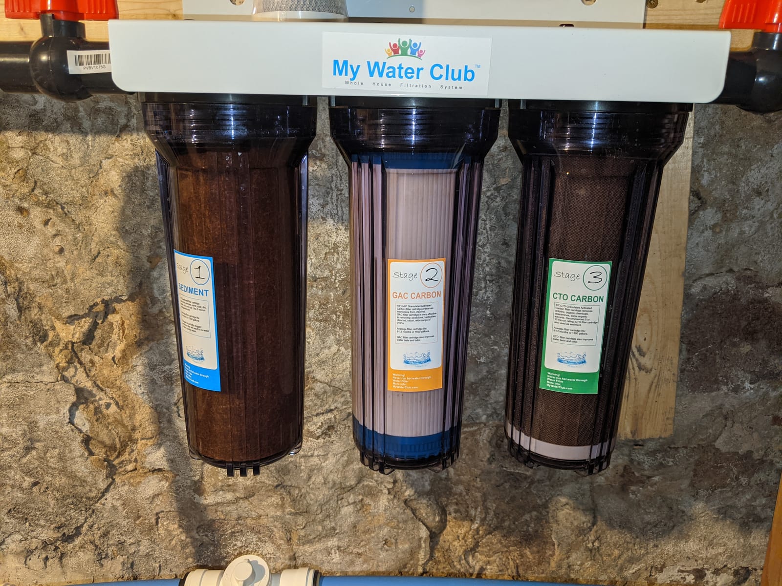 Whole House 3-Stage Water Filtration System, 3/4