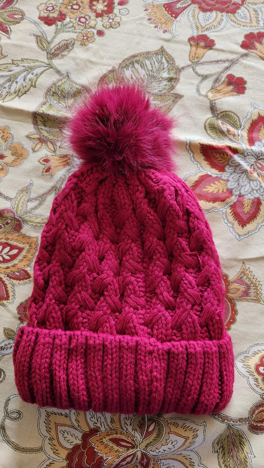 PAGE ONE Womens Winter Ribbed Beanie Crossed Cap Chunky Cable Knit Pompom Soft Warm Hat customer photo 1