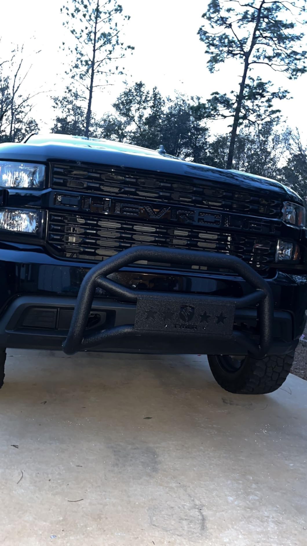Tyger Auto TG-GD6C60508 Front Bumper Guard Compatible with 2019-2026 Chevy Silverado 1500; 2022 Silverado 1500 LTD (Not fit 2019-2021 LD) | Textured Black | Light Mount | Bull Bar customer photo 2