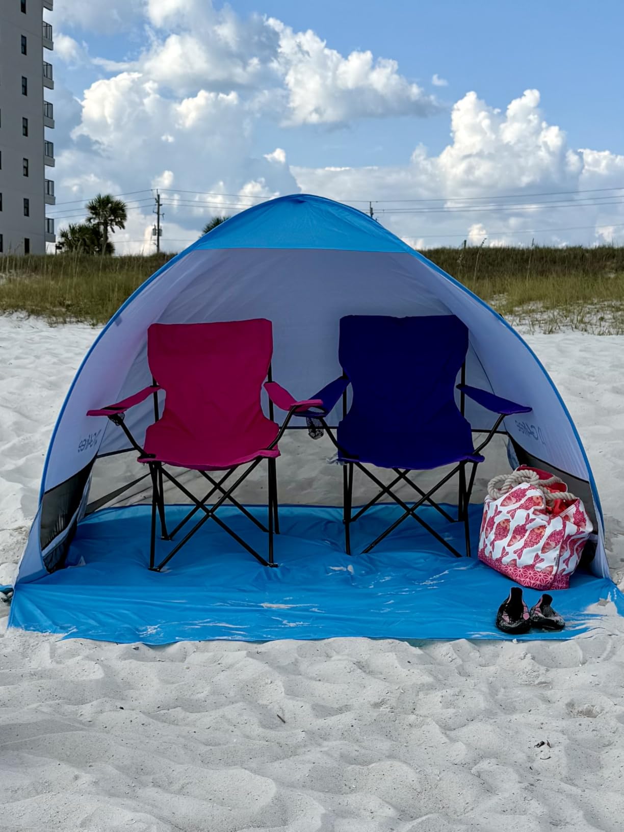 G4Free Large Pop up Beach Tent UPF50+ Automatic Sun Shelter Canopy Portable customer photo 1
