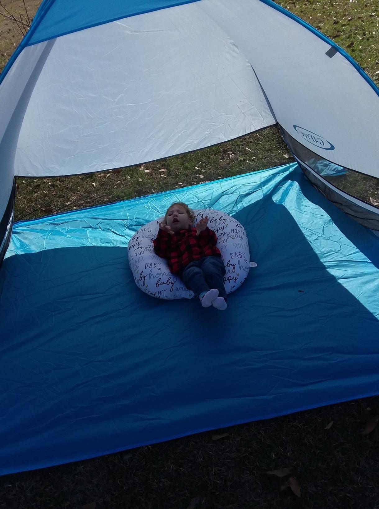 G4Free Large Pop up Beach Tent UPF50+ Automatic Sun Shelter Canopy Portable customer photo 2