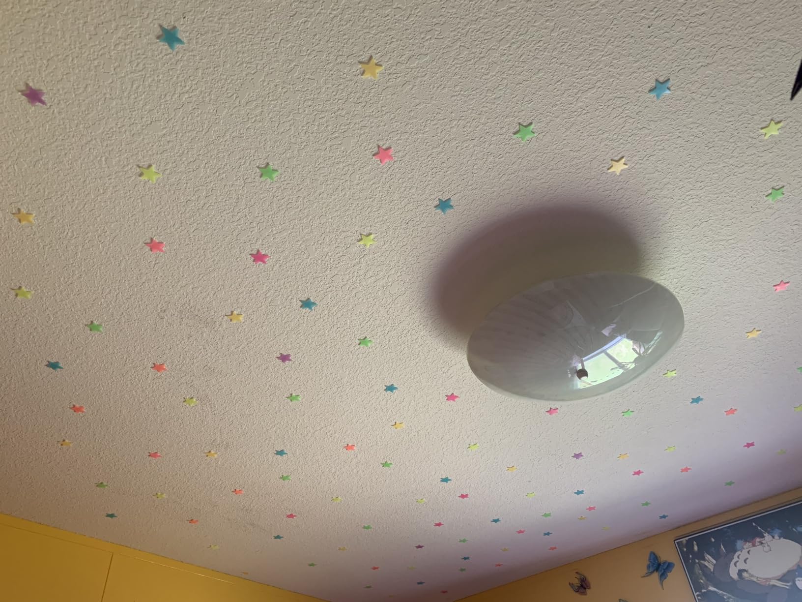 Glow in The Dark Stars Stickers for Ceiling, Adhesive 200pcs 3D Glowing Stars and Moon for Kids Bedroom,Luminous Stickers Create a Realistic Starry Sky,Room Decor,Wall Stickers customer photo 1