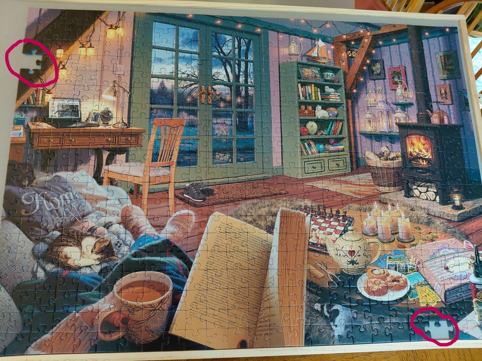 Ravensburger - Cozy Retreat - 500 Piece Large Format Jigsaw Puzzle - Enjoy the Serenity of a Simple Scene, Complete with Tea and a Good Book - Premium Quality - Puzzles for Adults customer photo 2
