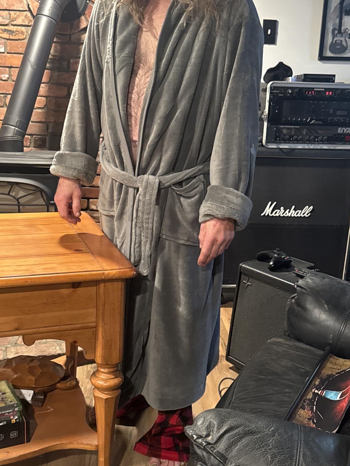 Luxury Ultra Soft Mens Robe Plush Fleece Long Bathrobe customer photo 2
