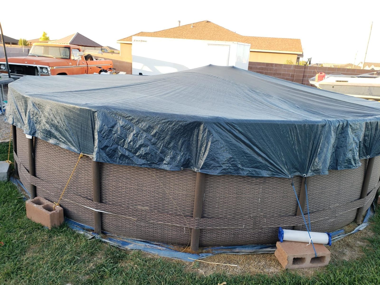 Winter Block 18' ft. Round Pool Winter Cover for Above Ground Pools - 8-Year Warranty, Cold and UV Resistant, Weatherproof and Durable, Winch & Cable Included customer photo 2