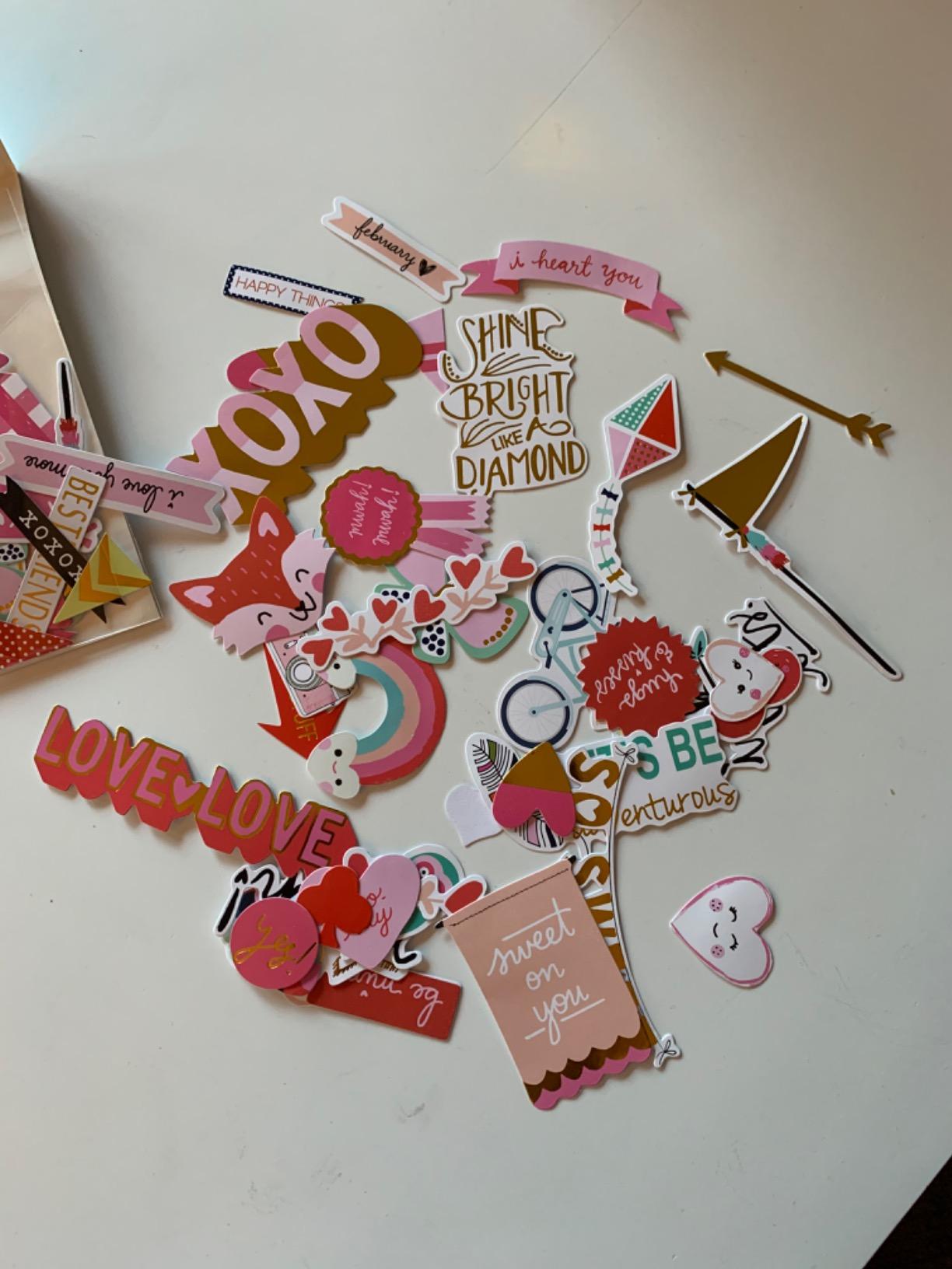 Scrapbook Stickers,80pcs Cardstock Stickers Love Stickers Decorative Masking Stickers for Personalize Laptop Scrapbook Daily Planner and Crafts customer photo 1
