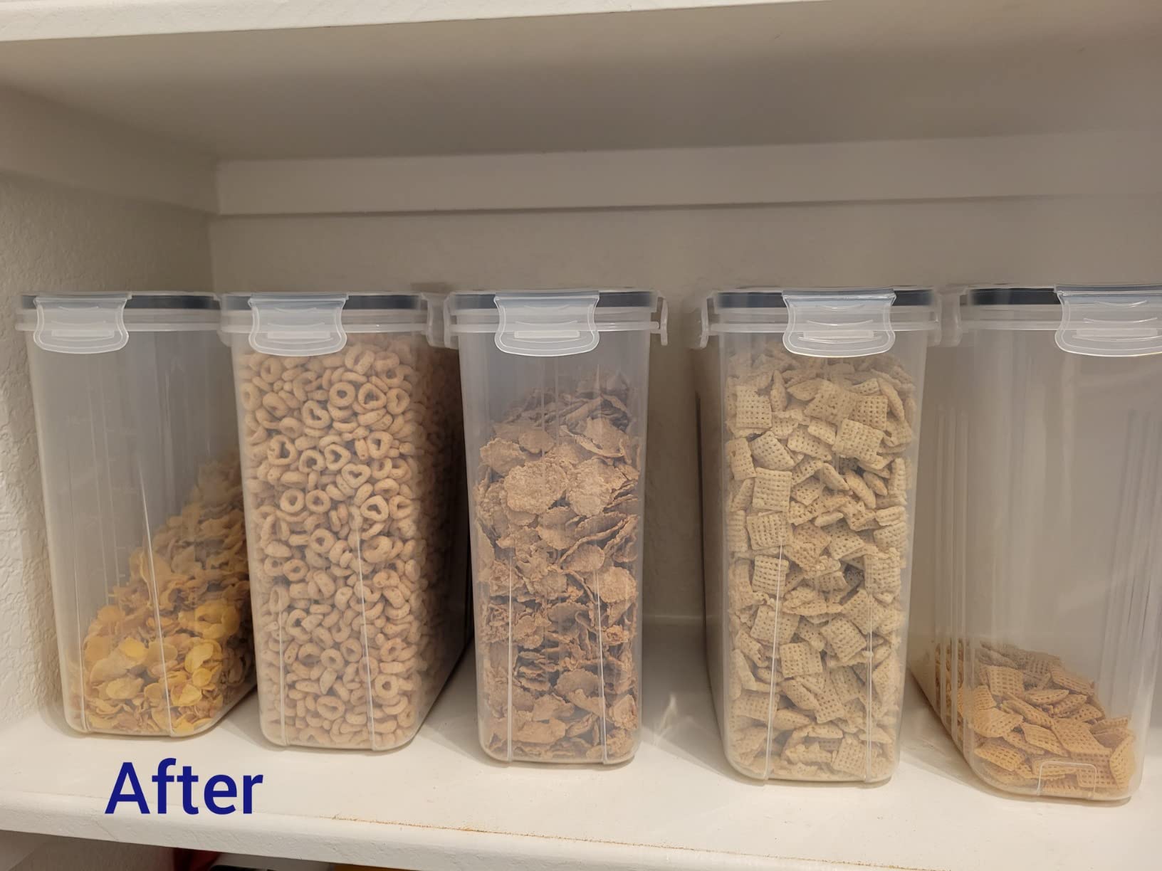 Wildone Cereal Storage Containers Set, Large BPA Free Plastic Airtight Food Storage Containers 4L for Flour, Sugar, 6 Piece Set Cereal Dispensers with 20 Labels & Marker, Black customer photo 1