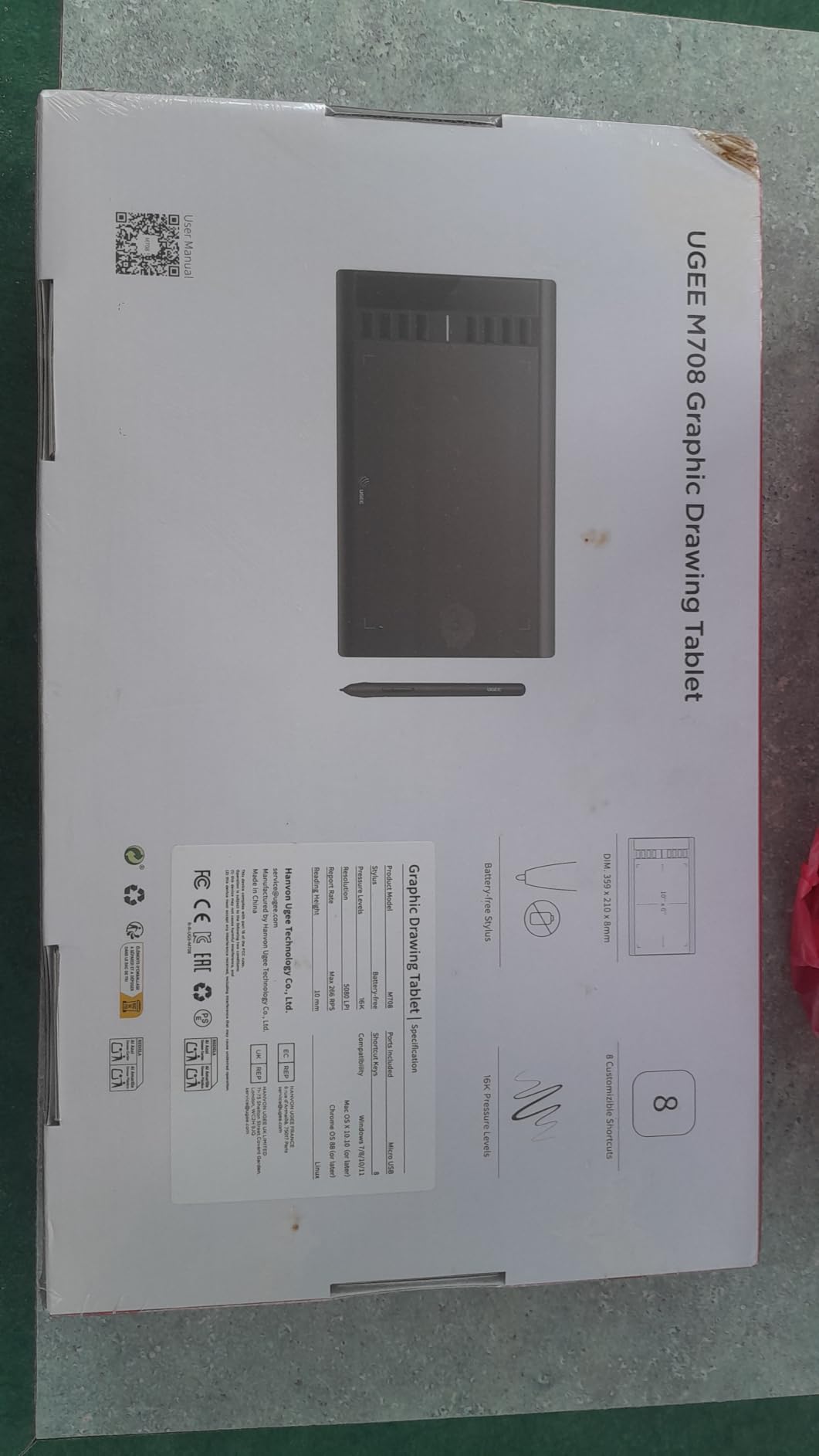 UGEE M708 Drawing Tablet, 10x6 inch Large Space for Digital Drawing customer photo 1