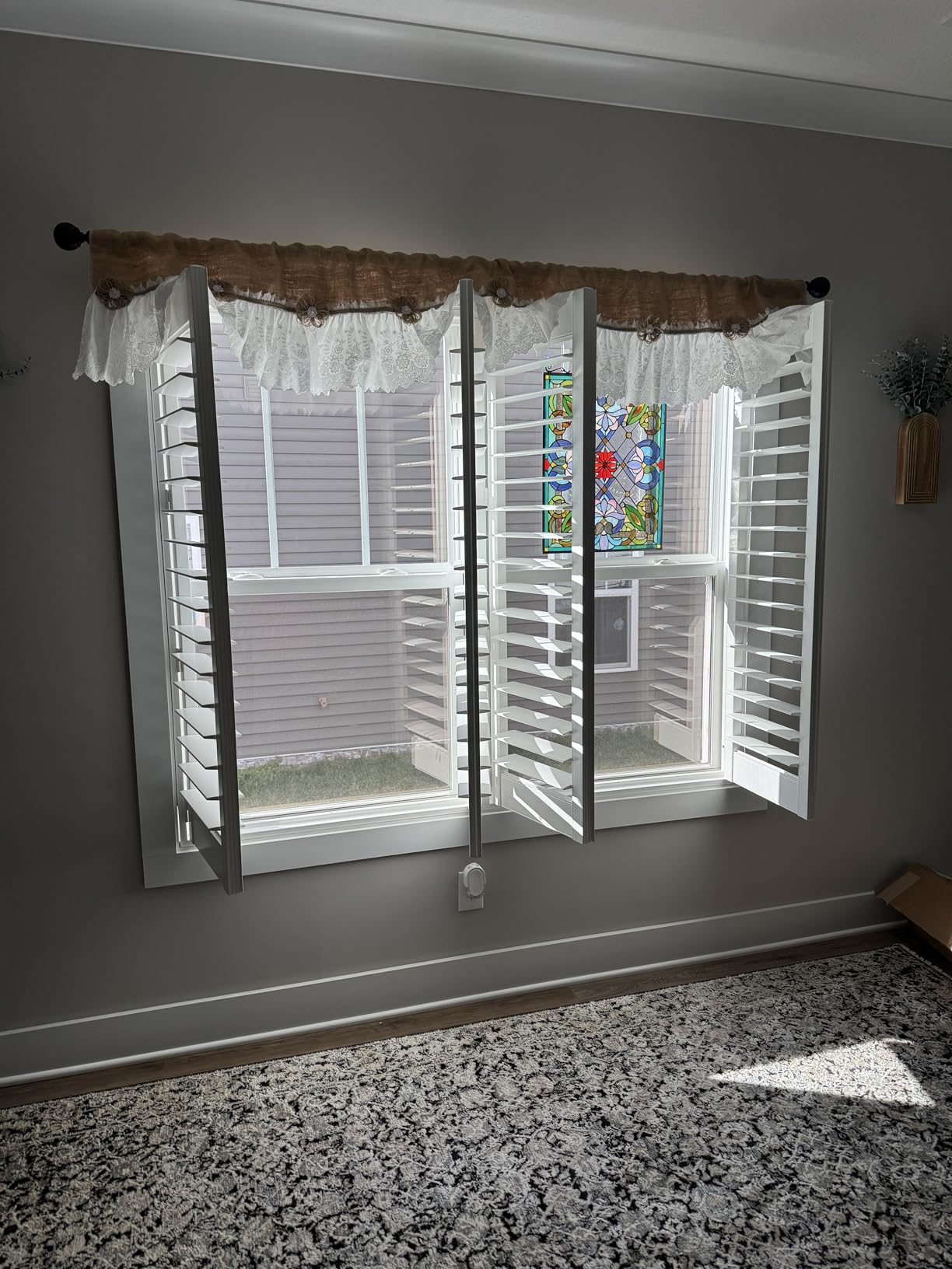 Suncraft Shutters -Plantation Shutters -Custom Made Window Blinds - No Front Tilt Rod - Easy DIY Installation - Interior Plantation Shutters -Privacy Blinds for Kitchen, Bath, Bedroom customer photo 1