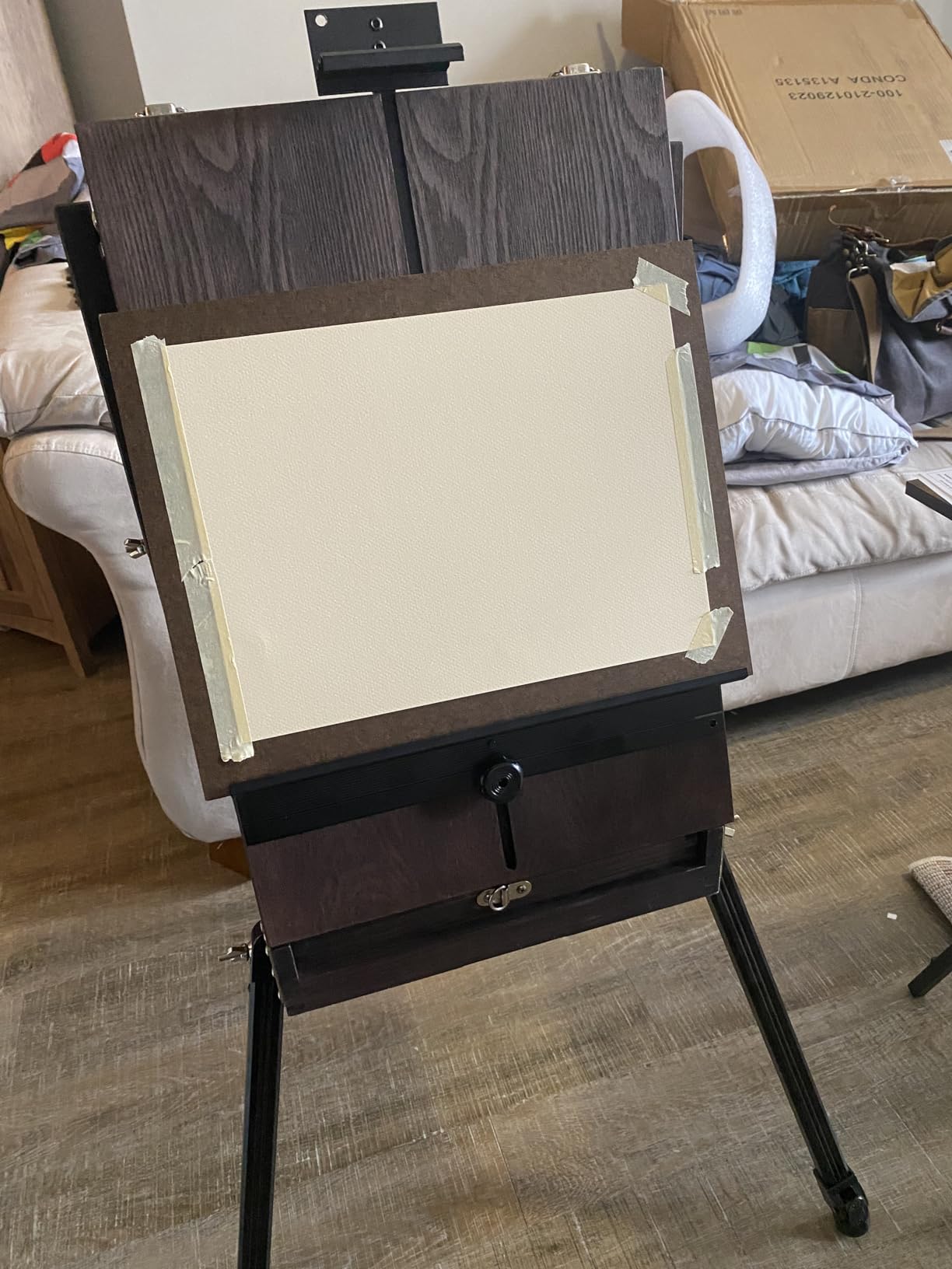 CONDA 70” French Easel with Aluminum Legs, Folding Sketch Painting Easel with Drawer, Tripod Easel Stand for Painting, Sketching, Display customer photo 1