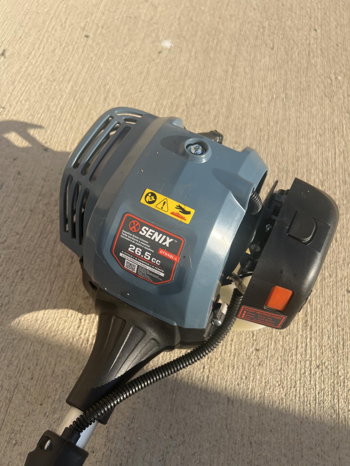 SENIX 4QL 26.5 cc Full Crank Gas Weed Wacker, String Trimmer and Edger Lawn Tool with Straight Shaft, Front D-Handle, Bump Feed, 17.7 Inch Cutting Width (GTS4QL-L) customer photo 1