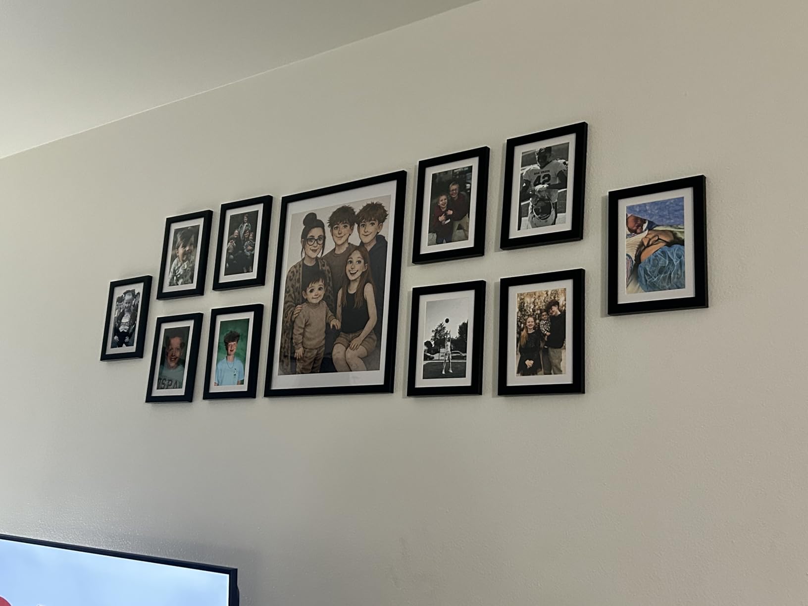 upsimples 8x10 Picture Frame Set of 10, Display Pictures 5x7 with Mat or 8x10 Without, Multi Photo Frames Collage for Wall or Tabletop Display, Black customer photo 1