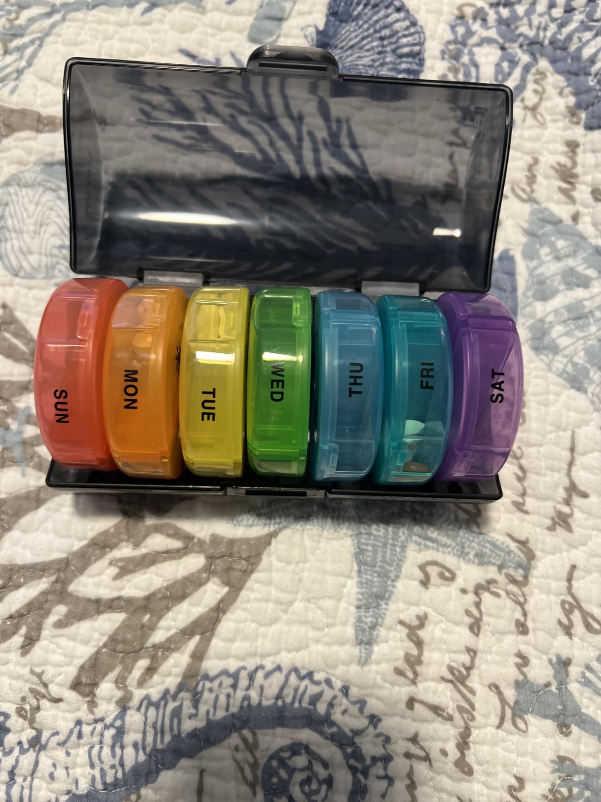 Sukuos Large Weekly Pill Organizer 2 Times a Day, Daily Pill Box 7 Day Easy to Open with Double Protection, AM PM Pill Case for Medicine/Vitamin/Fish Oil/Supplements customer photo 2