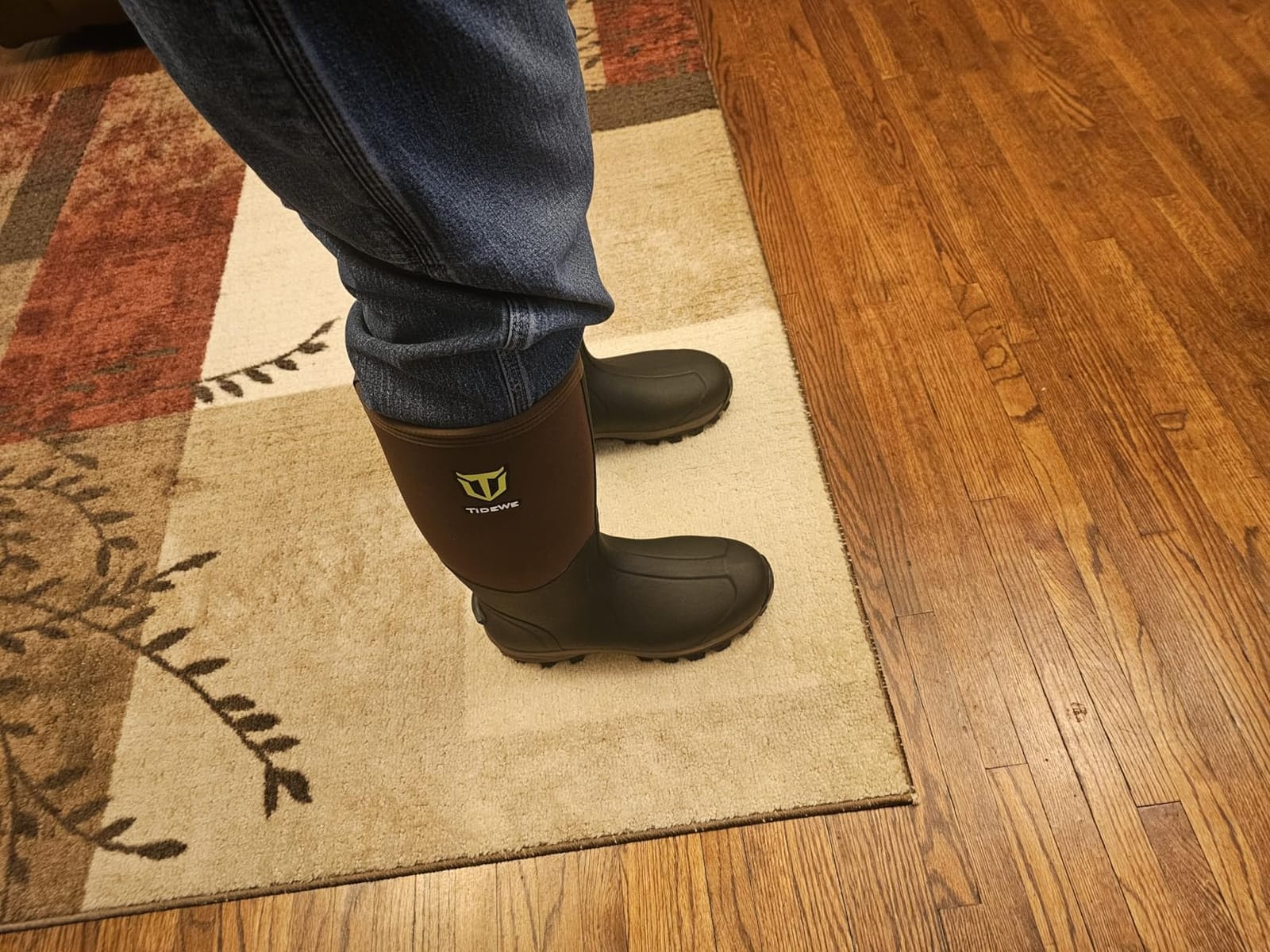 TIDEWE Rubber Neoprene Boots for Men and Women, Waterproof Rain Boot customer photo 1