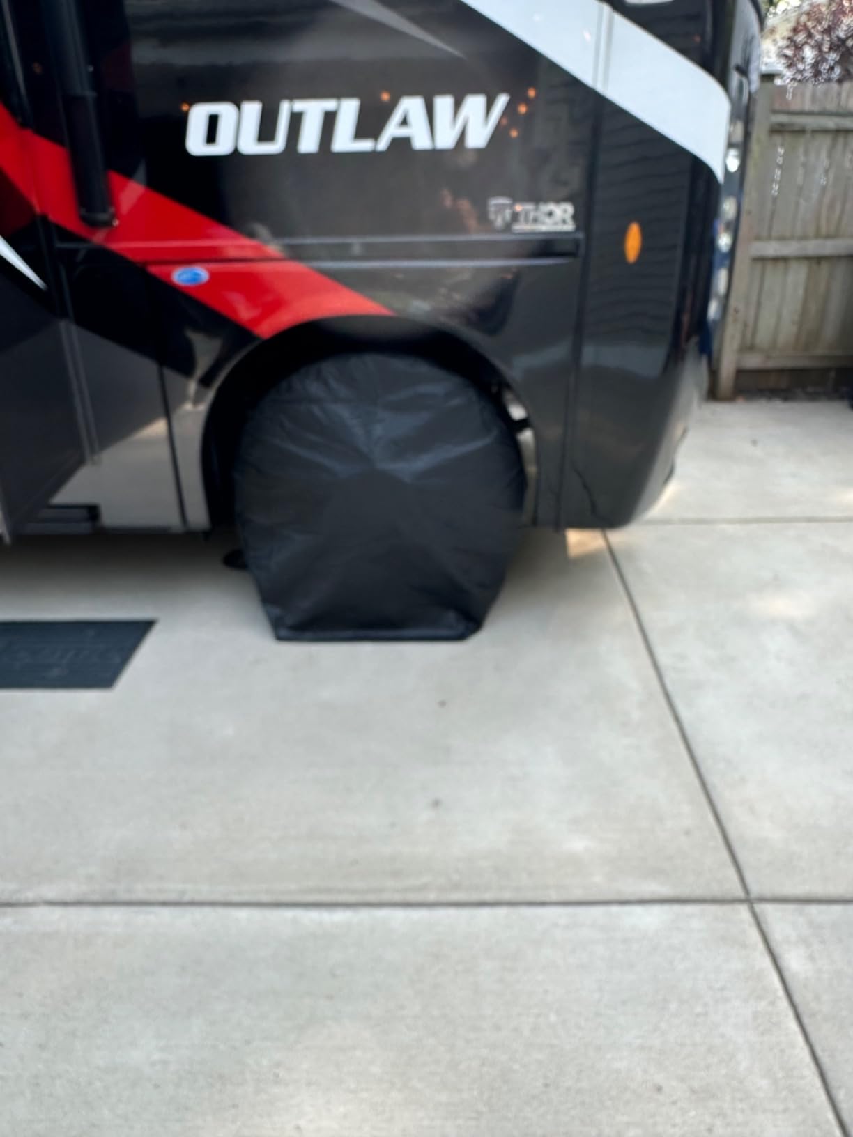 Tire Covers for RV Wheel Set of 4, Motorhome Tire/Wheel Covers Waterproof Soft Vinyl Black Tire Protectors Tire Covers Fits 40