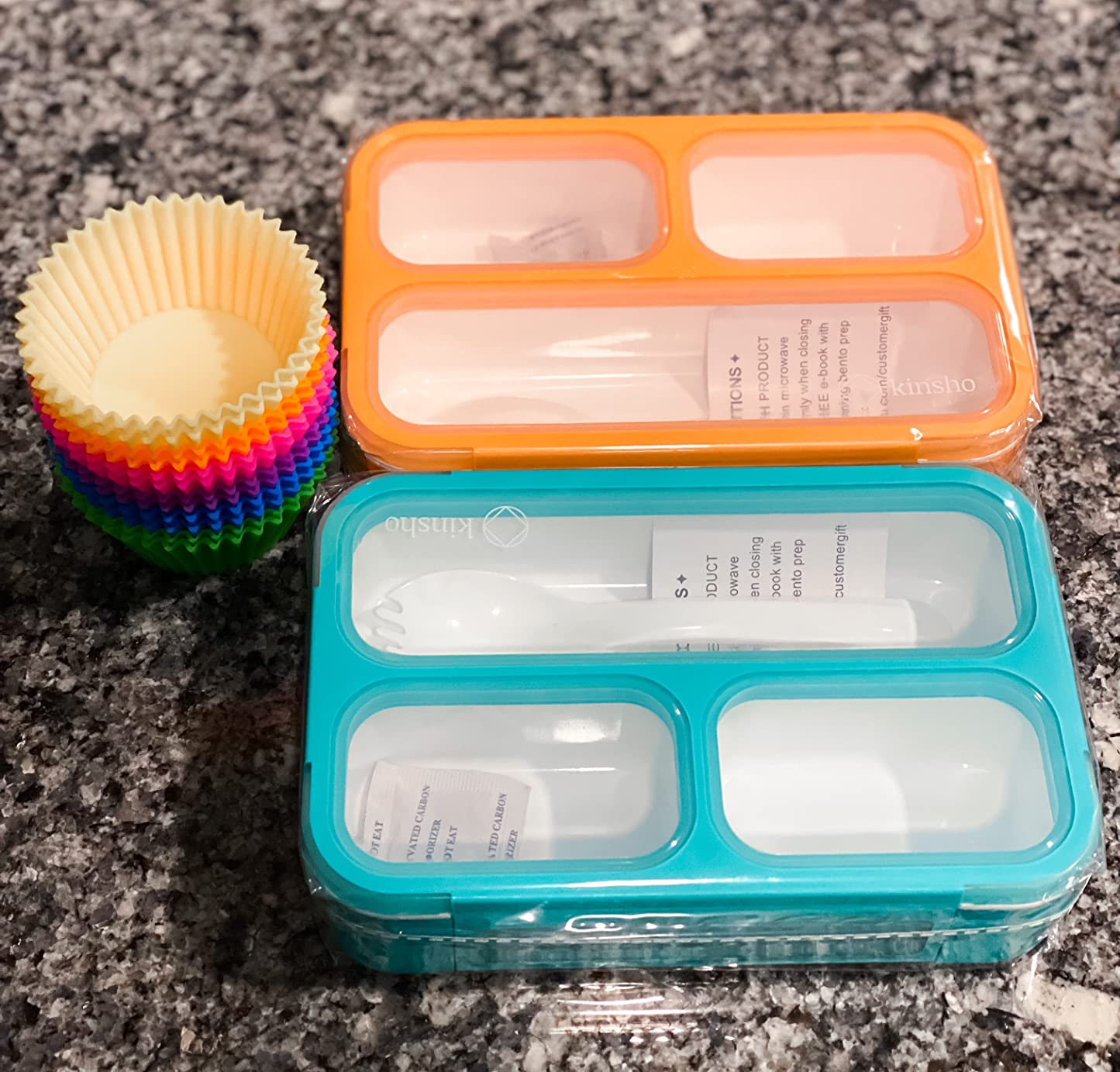 kinsho Small Snack Box Containers for Kids Toddlers, Set of 2 (Navy+Blue) customer photo 2